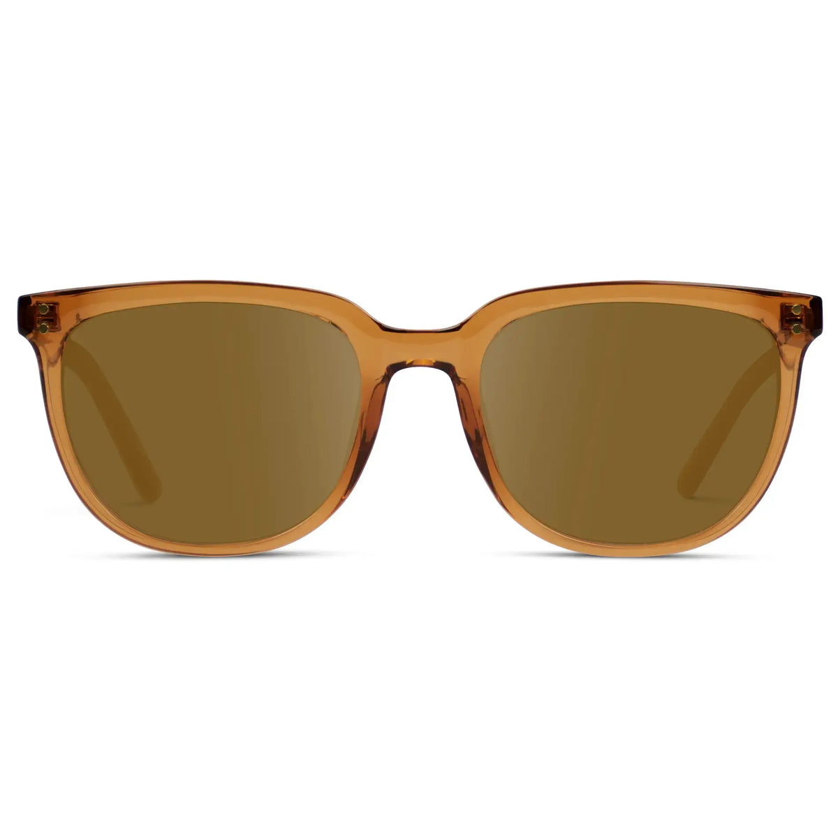 Crystal Brown / Amber || Men's Square Prescription Sunglasses with Crystal Brown Frame and Amber Lenses on a white background