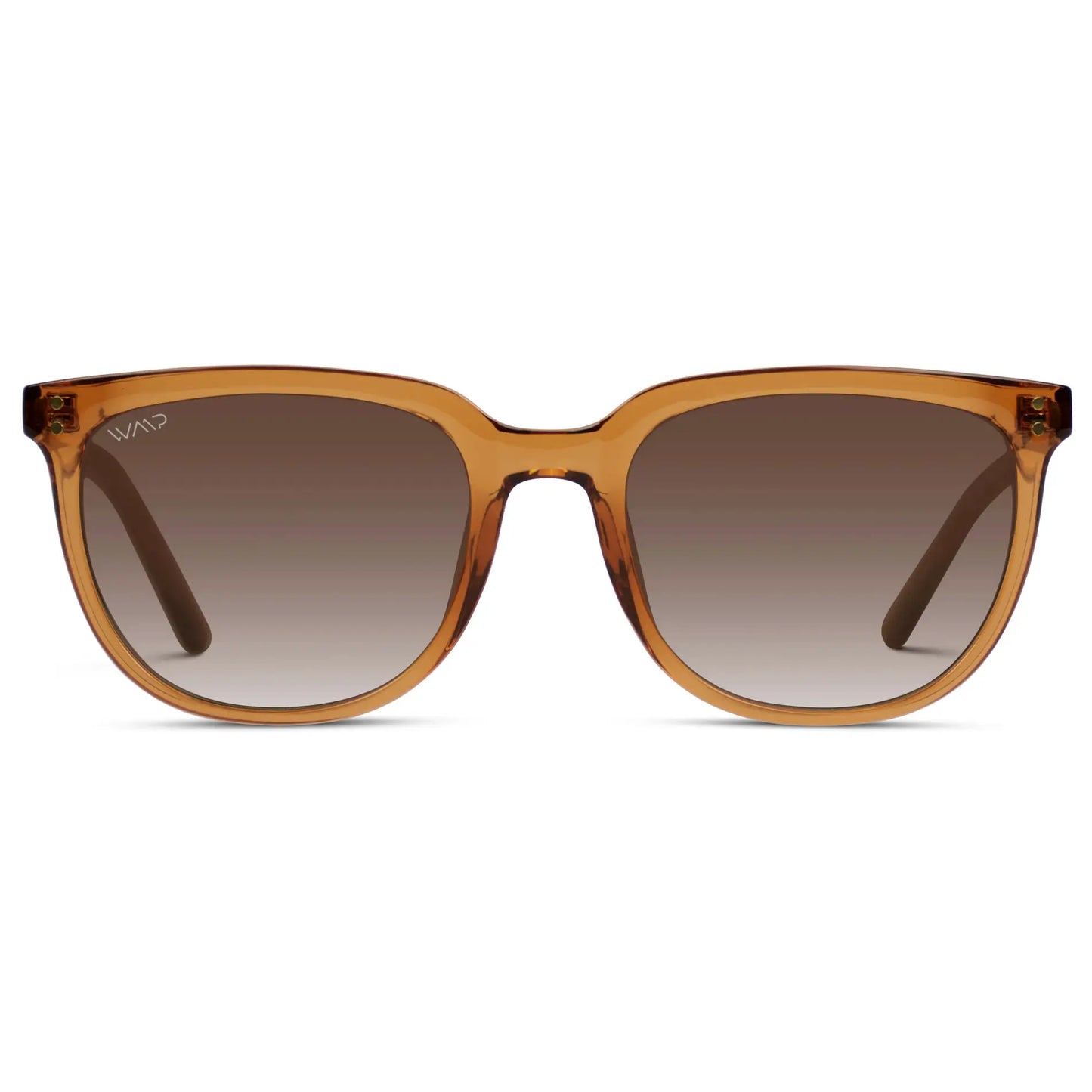 Crystal Brown / Brown Gradient Lens || Brown Square Frame Sunglasses with Brown Polarized Lenses