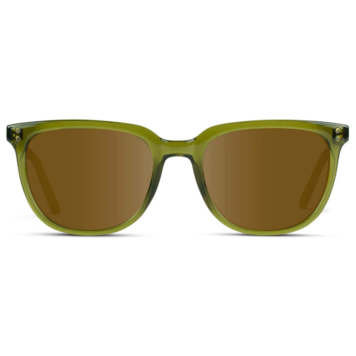 Crystal Saguaro Green / Amber || Men's Square Prescription Sunglasses with Crystal Saguaro Green Frame and Amber Lenses on a white background