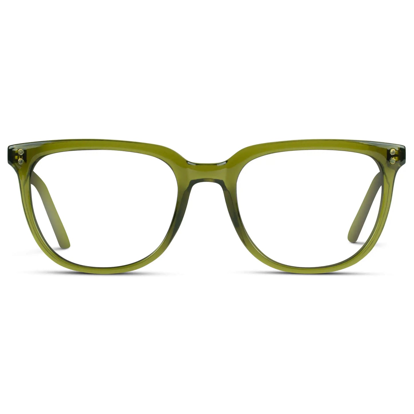 Crystal Saguaro Green || Men's Square Eyeglasses with Crystal Saguaro Green Frame Glasses and Clear Prescription Lenses on a white background