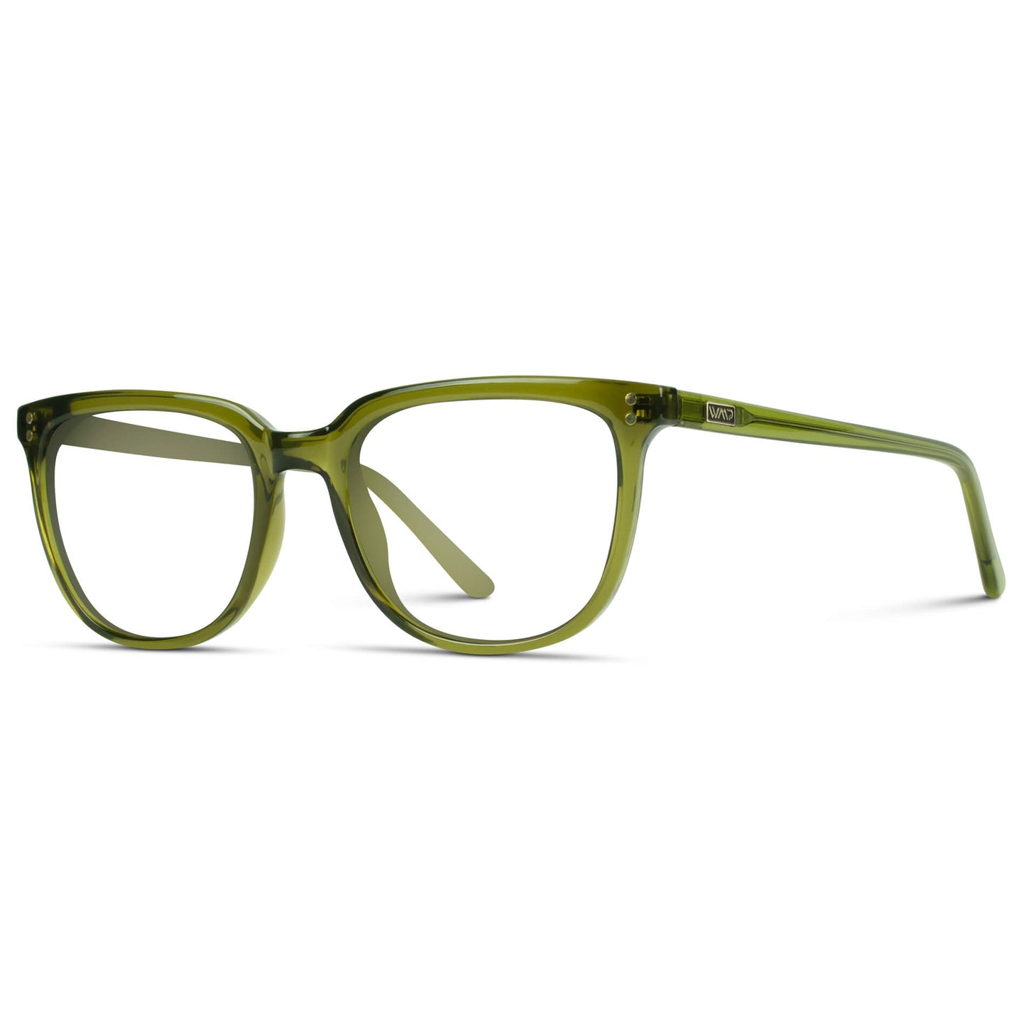 Crystal Saguaro Green || Green Square Frame Glasses with Clear Prescription Lenses