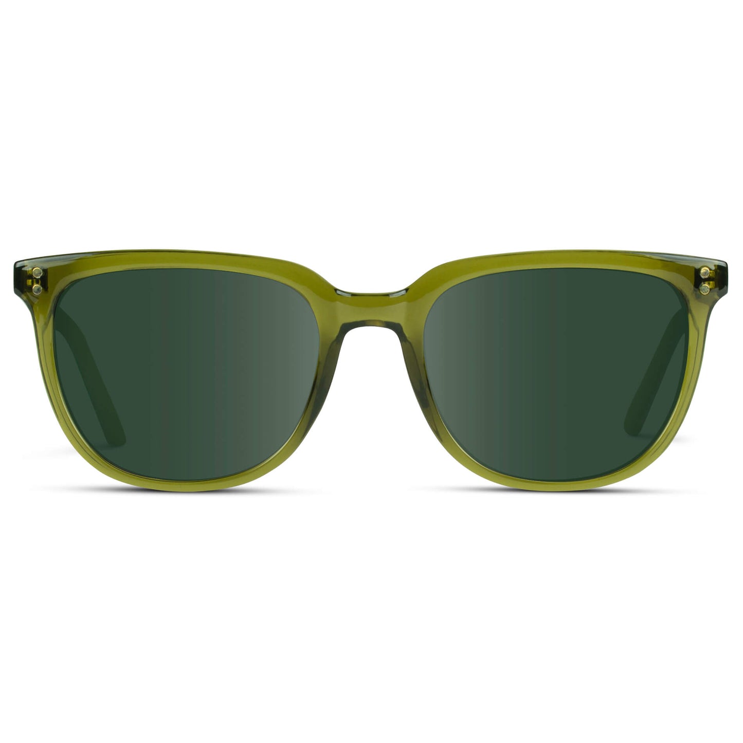 Crystal Saguaro Green / G15 Lens || Green Square Frame Sunglasses with Grey Prescription Lenses