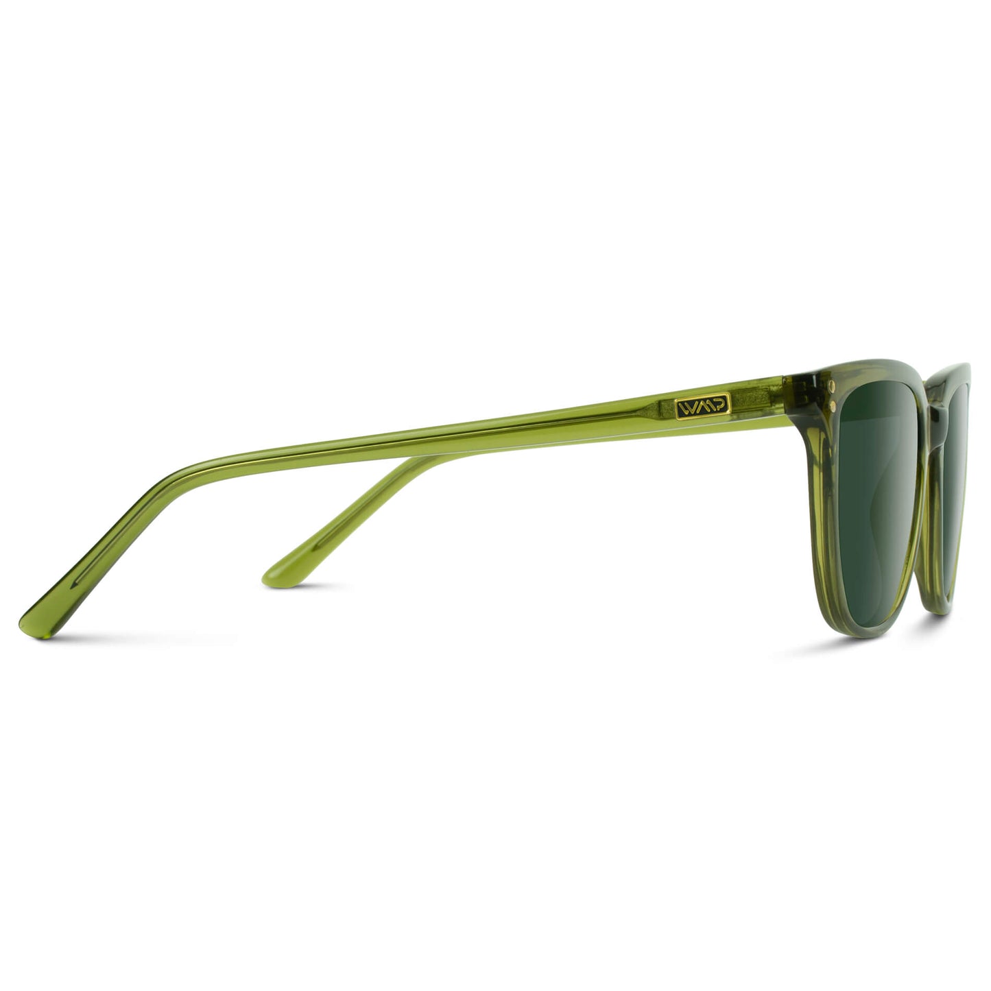 Crystal Saguaro Green / G15 Lens || Green Square Frame Sunglasses with Grey Prescription Lenses