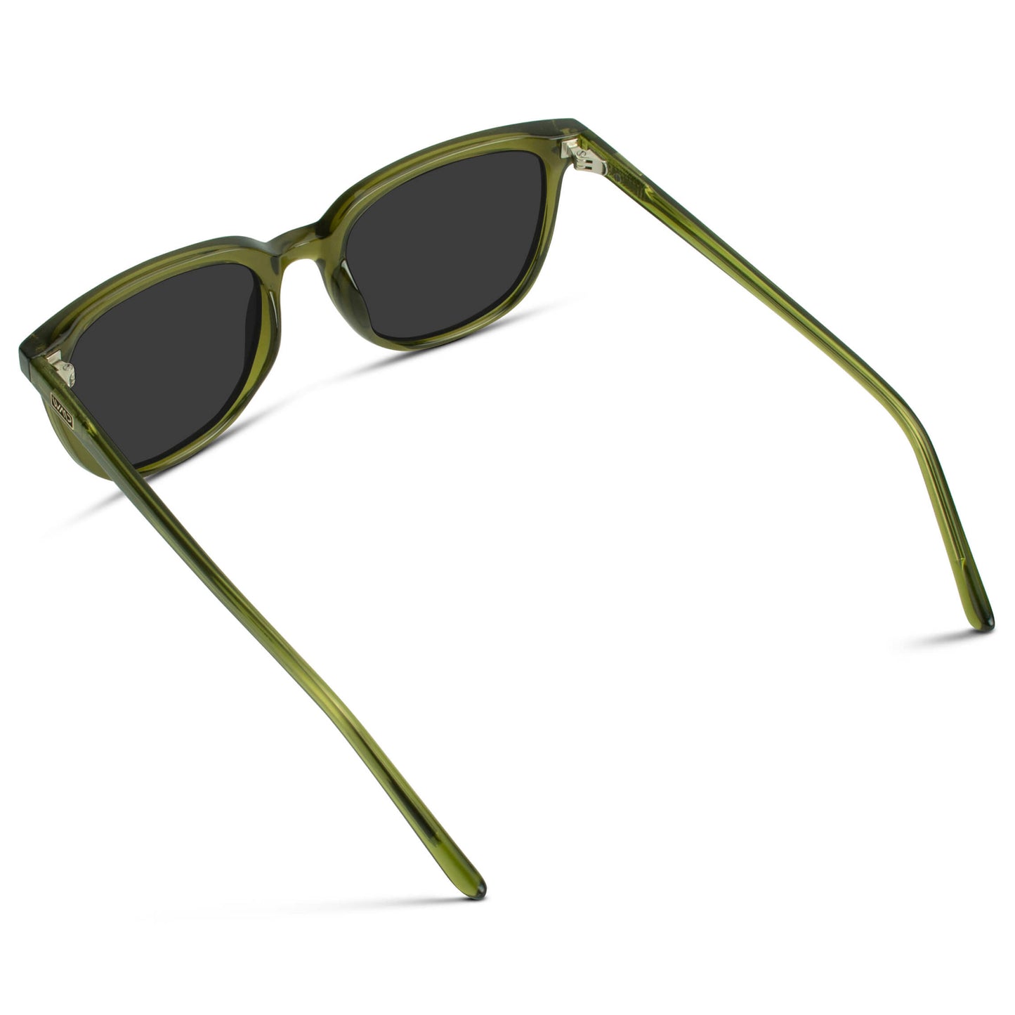 Crystal Saguaro Green / Black Lens || Green Square Frame Sunglasses with Black Polarized Lenses
