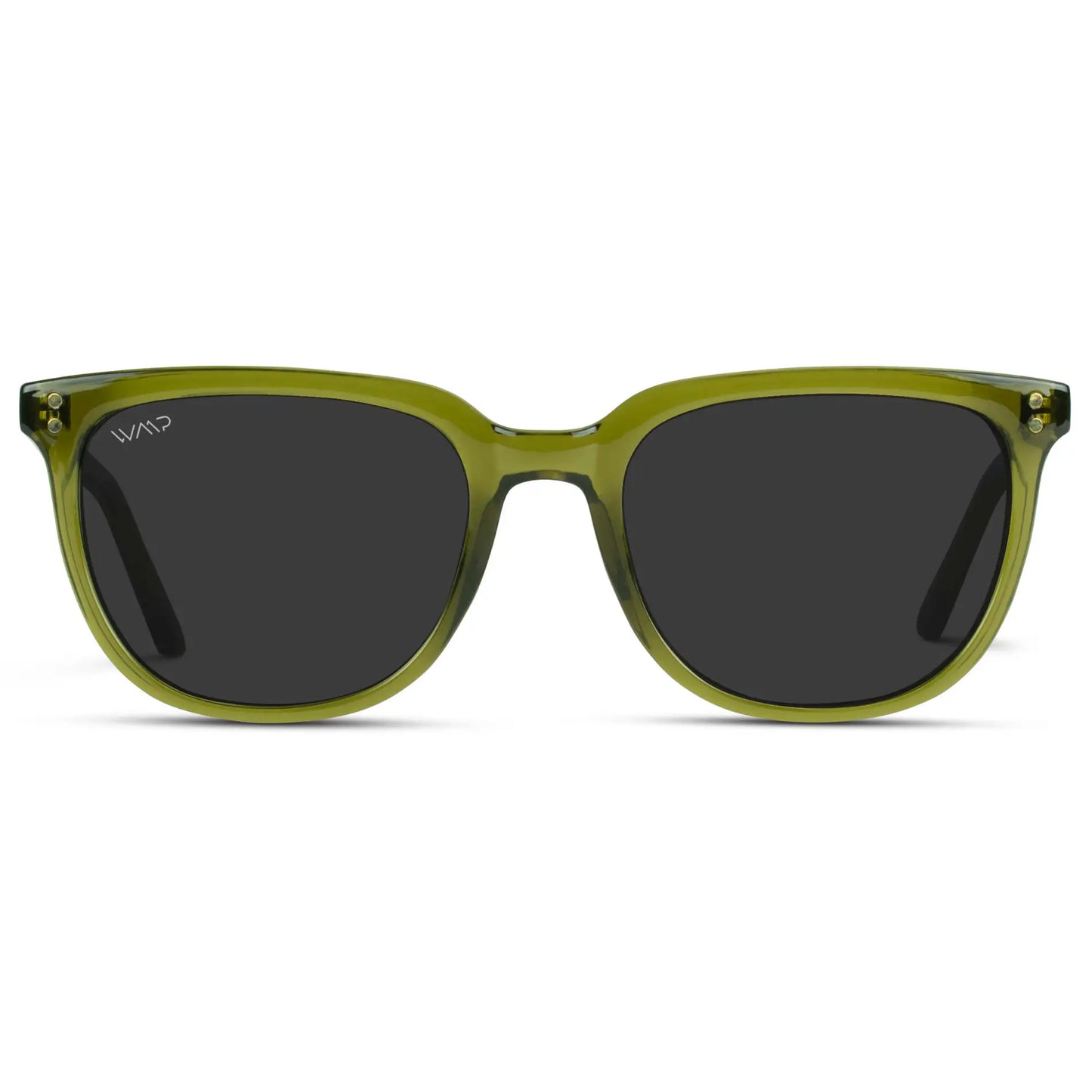 Crystal Saguaro Green / Black Lens || Green Square Frame Sunglasses with Black Polarized Lenses