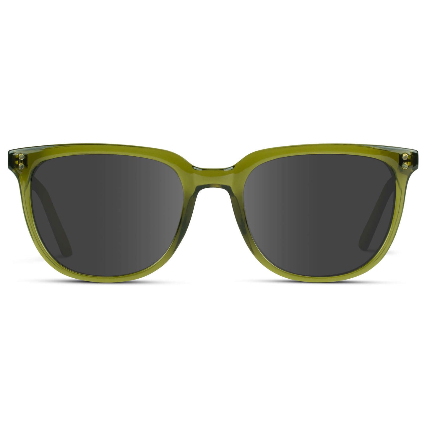 Crystal Saguaro Green / Grey Lens || Green Square Frame Sunglasses with Grey Prescription Lenses