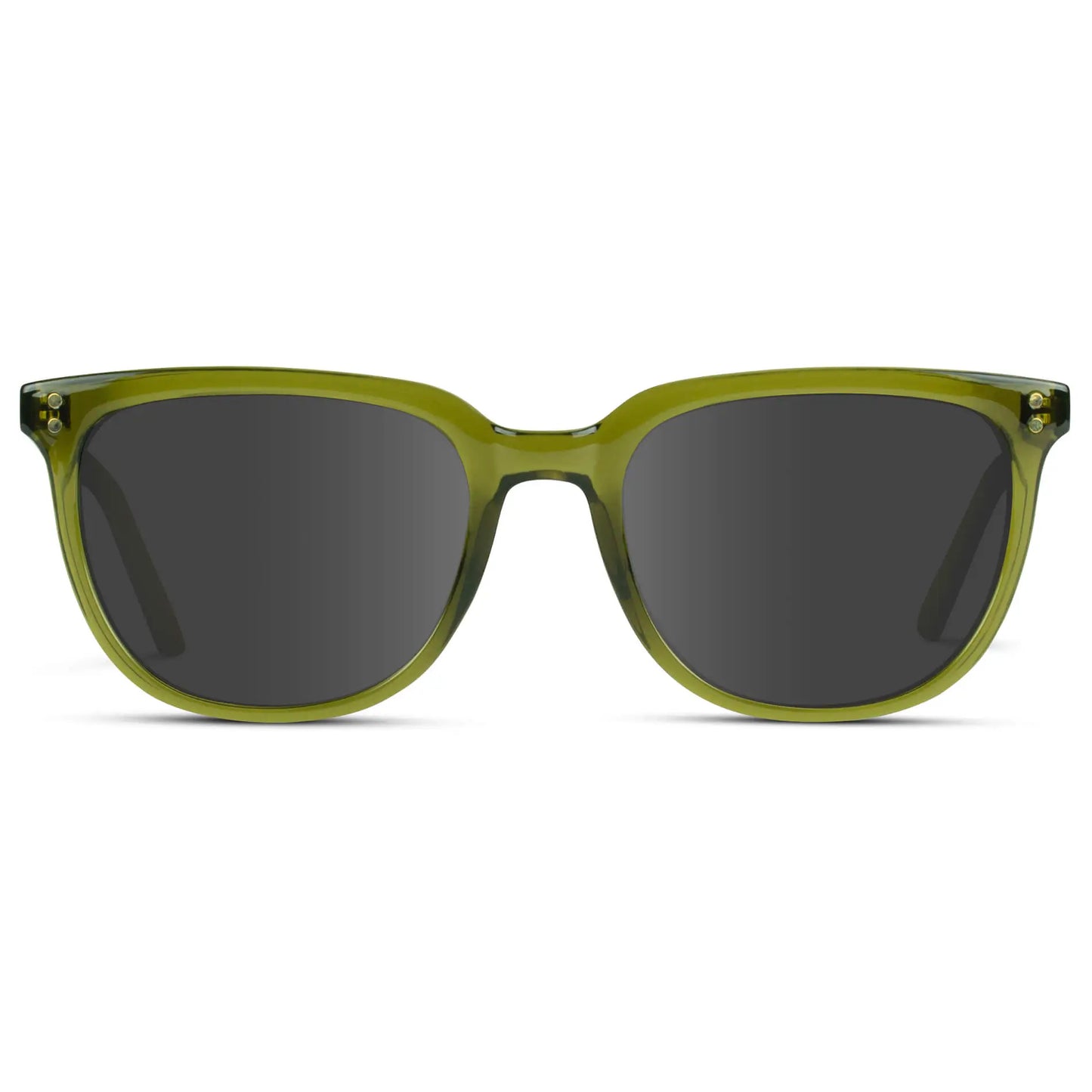 Crystal Saguaro Green / Grey || Men's Square Prescription Sunglasses with Crystal Saguaro Green Frame and Grey Lenses on a white background