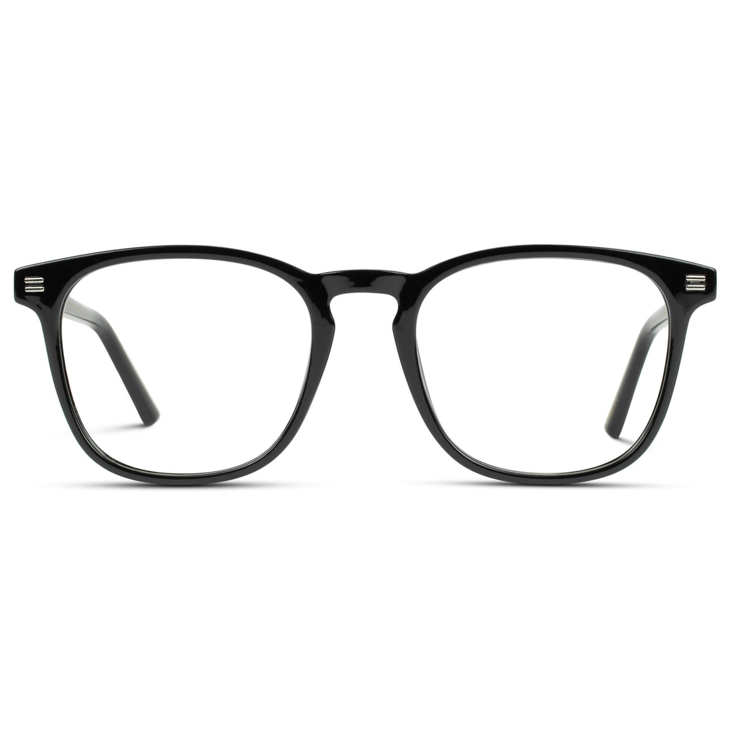 Black || Black Square Frame Prescription Glasses with Clear Lenses
