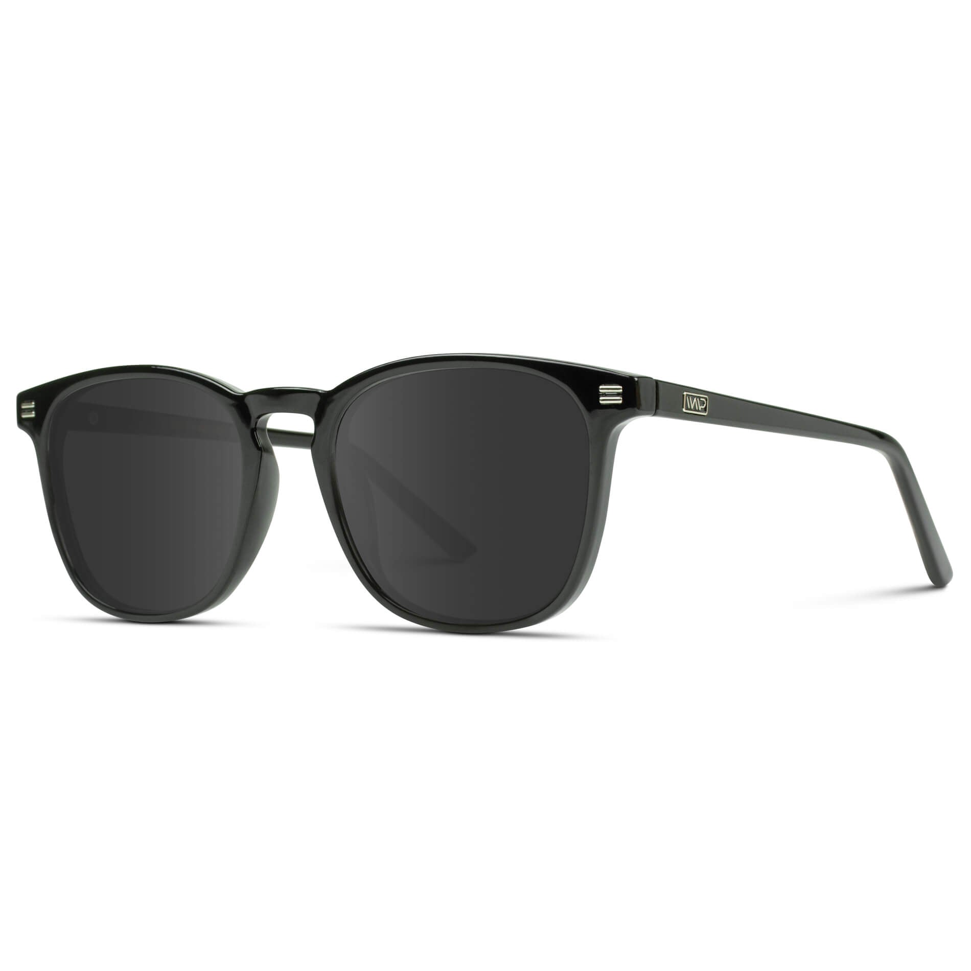 Black / Grey Lens || Black Square Frame Prescription Sunglasses with Grey Lenses