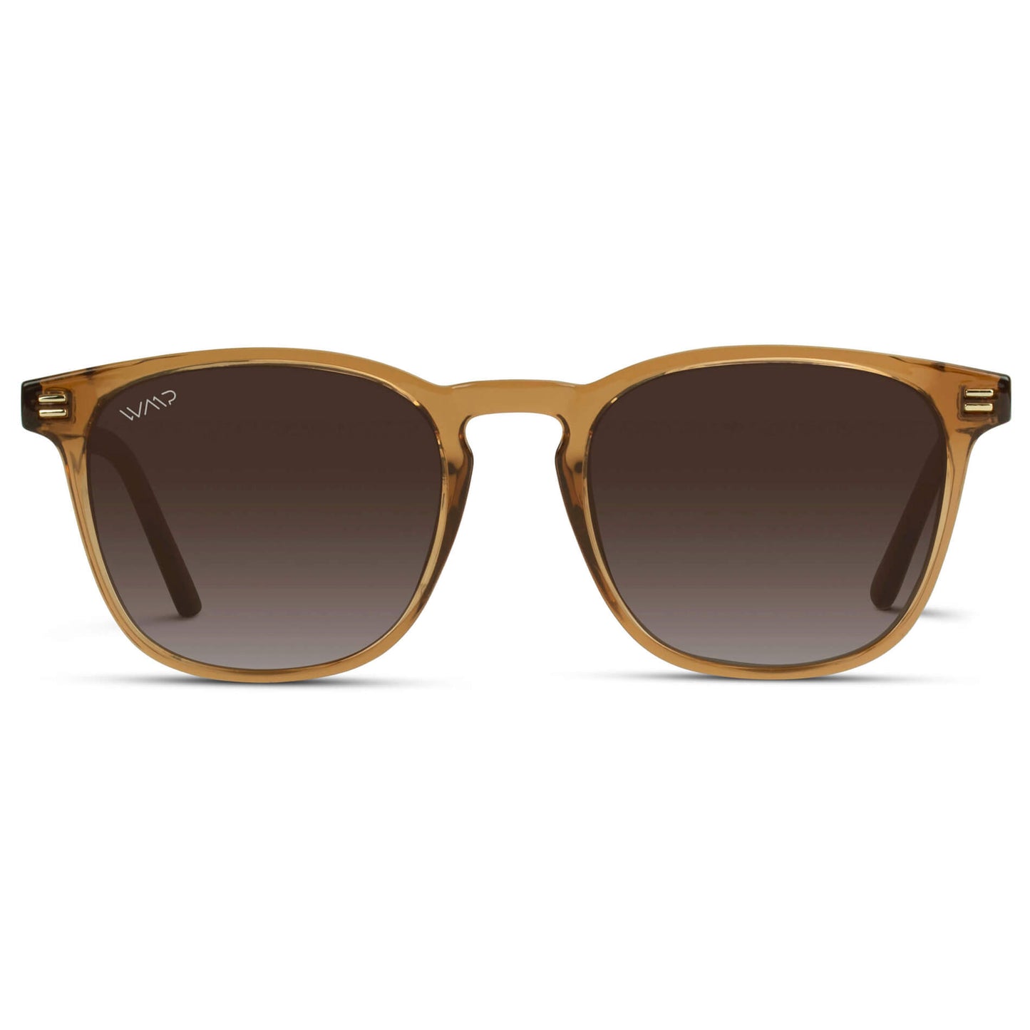 Crystal Brown / Brown Gradient Lens || Men's Clear Brown Square Sunglasses with Brown Polarized Lenses