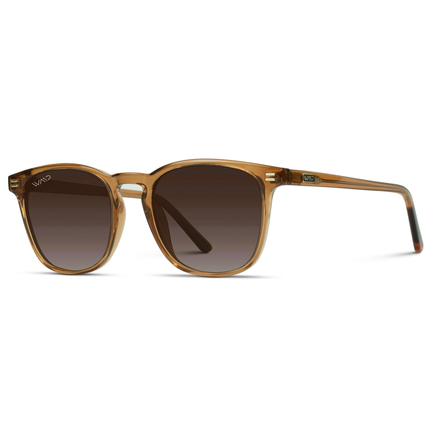 Crystal Brown / Brown Gradient Lens || Clear Brown Square Sunglasses with UV Protection Lenses