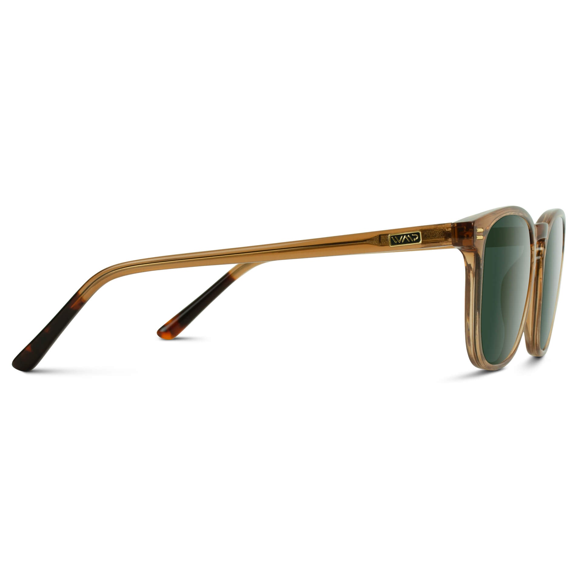 Crystal Brown / G15 Lens || Brown Square Frame Prescription Sunglasses with Green Lenses