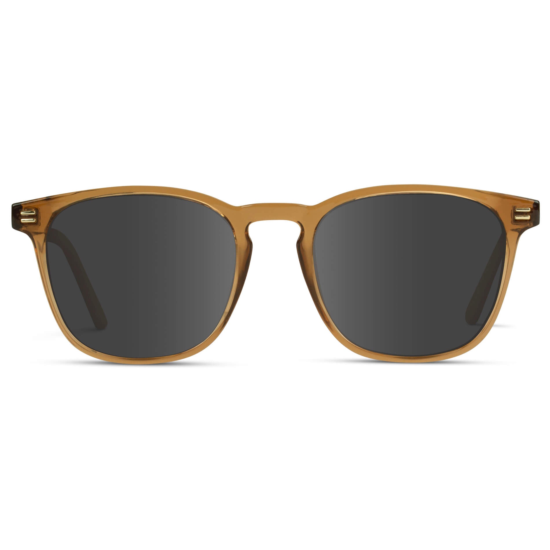 Crystal Brown / Grey Lens || Brown Square Frame Prescription Sunglasses with Grey Lenses