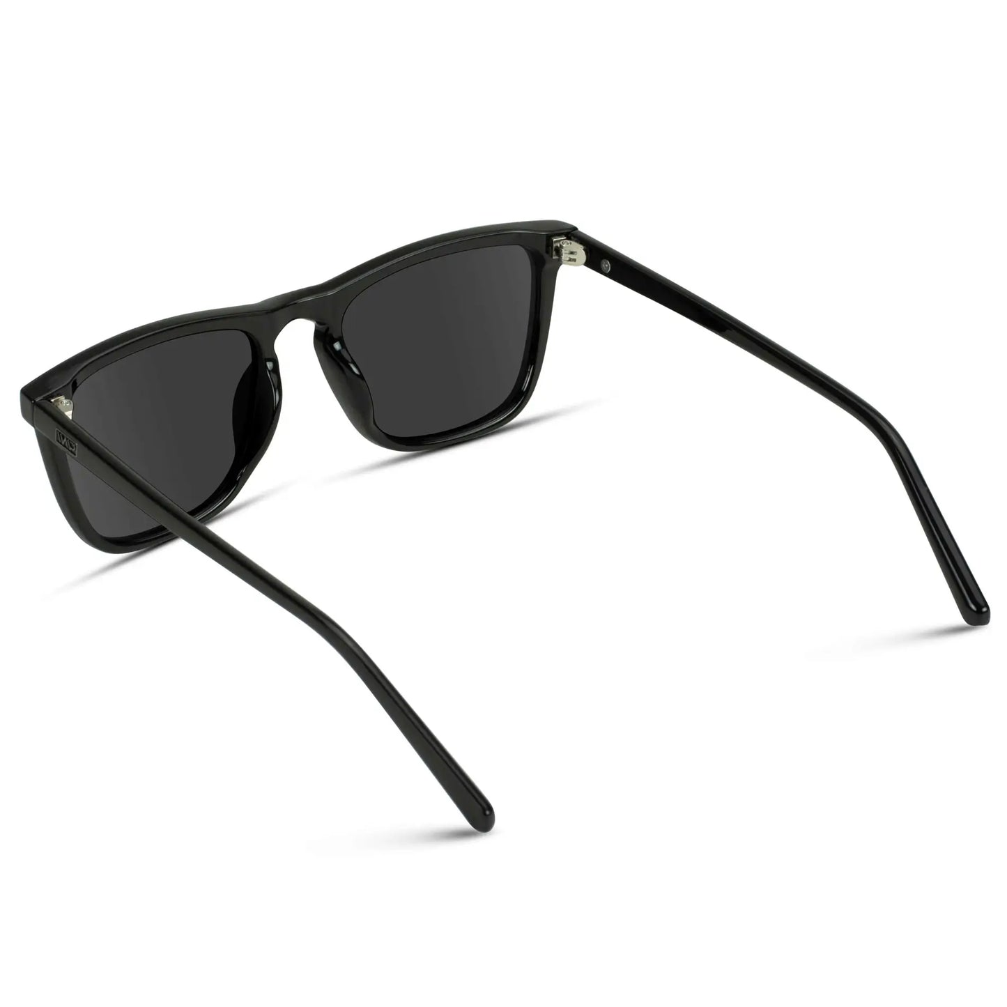 Black / Black Lens || Black Classic Square Frame Sunglasses with Black Polarized Lenses