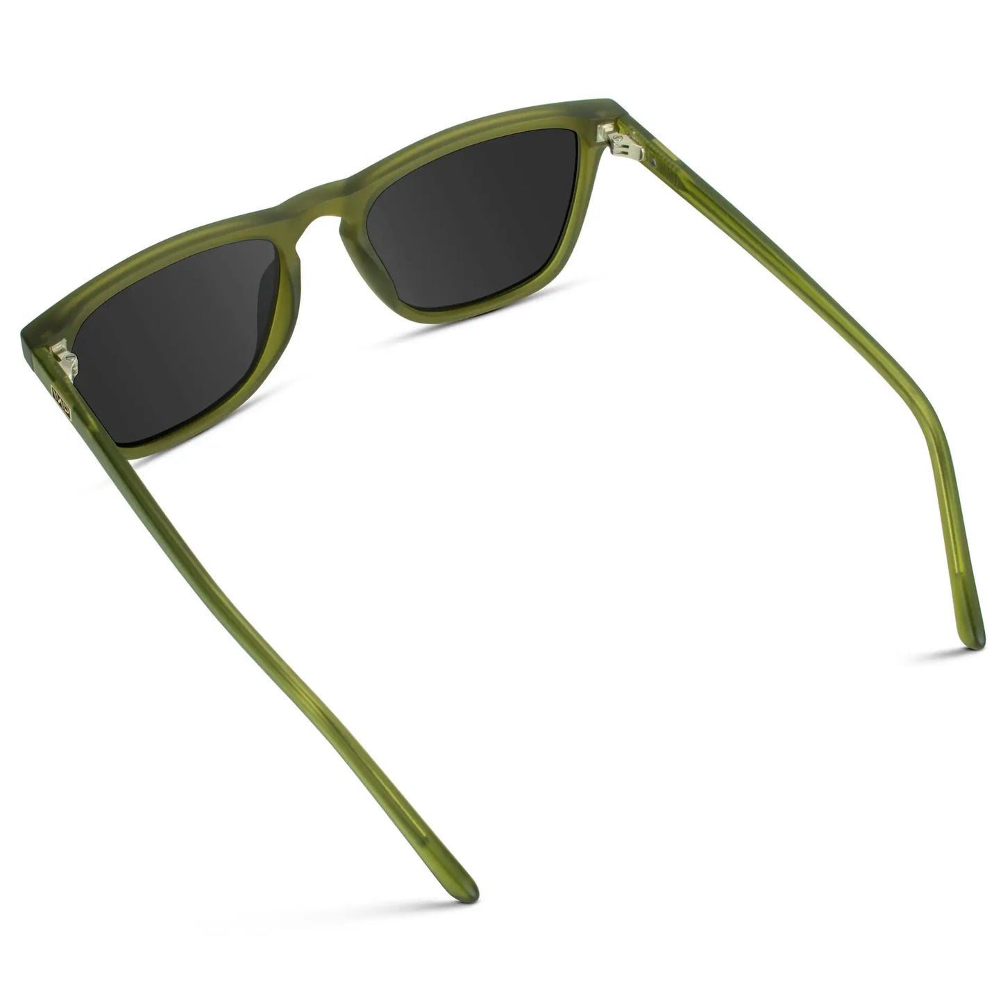 Frosted Saguaro Green / Black Lens || Green Classic Square Frame Sunglasses with Black Polarized Lenses