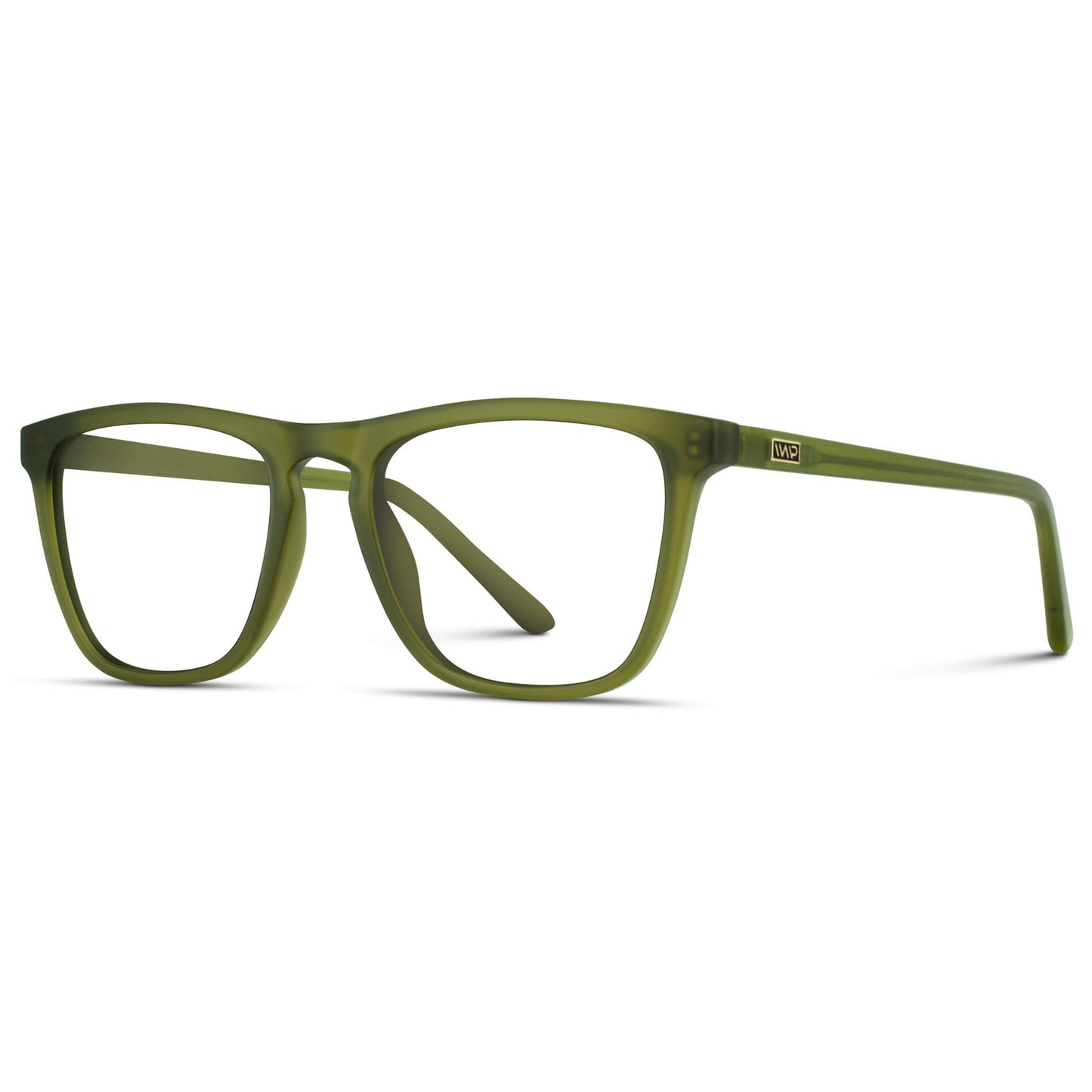 Frosted Saguaro Green || Green Square Frame Prescription Glasses with Clear Lenses