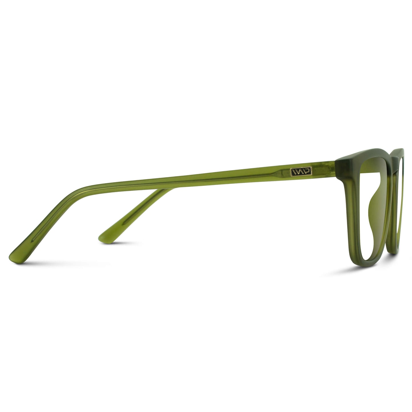 Frosted Saguaro Green || Green Square Frame Prescription Glasses with Clear Lenses