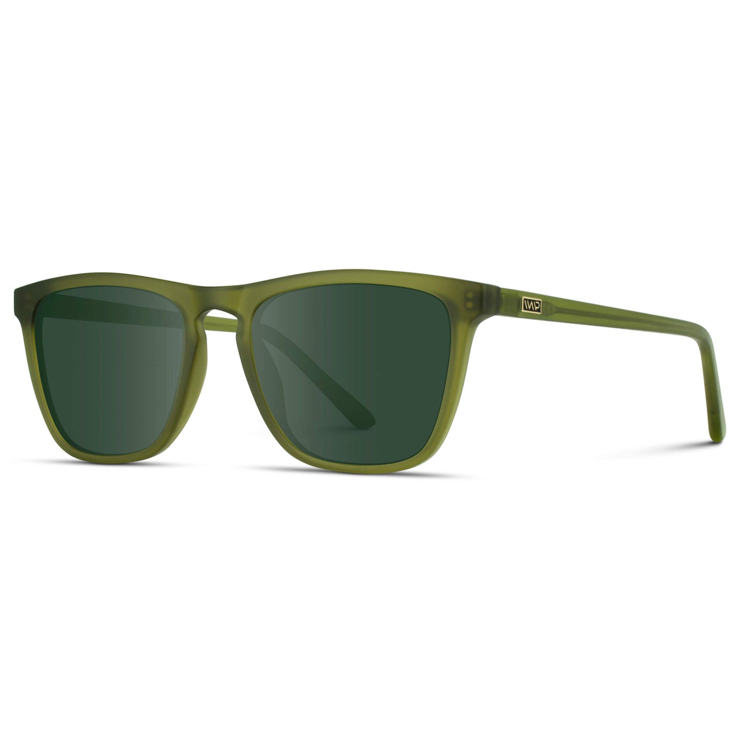 Frosted Saguaro Green / G15 Lens || Green Square Frame Prescription Sunglasses with Green Lenses