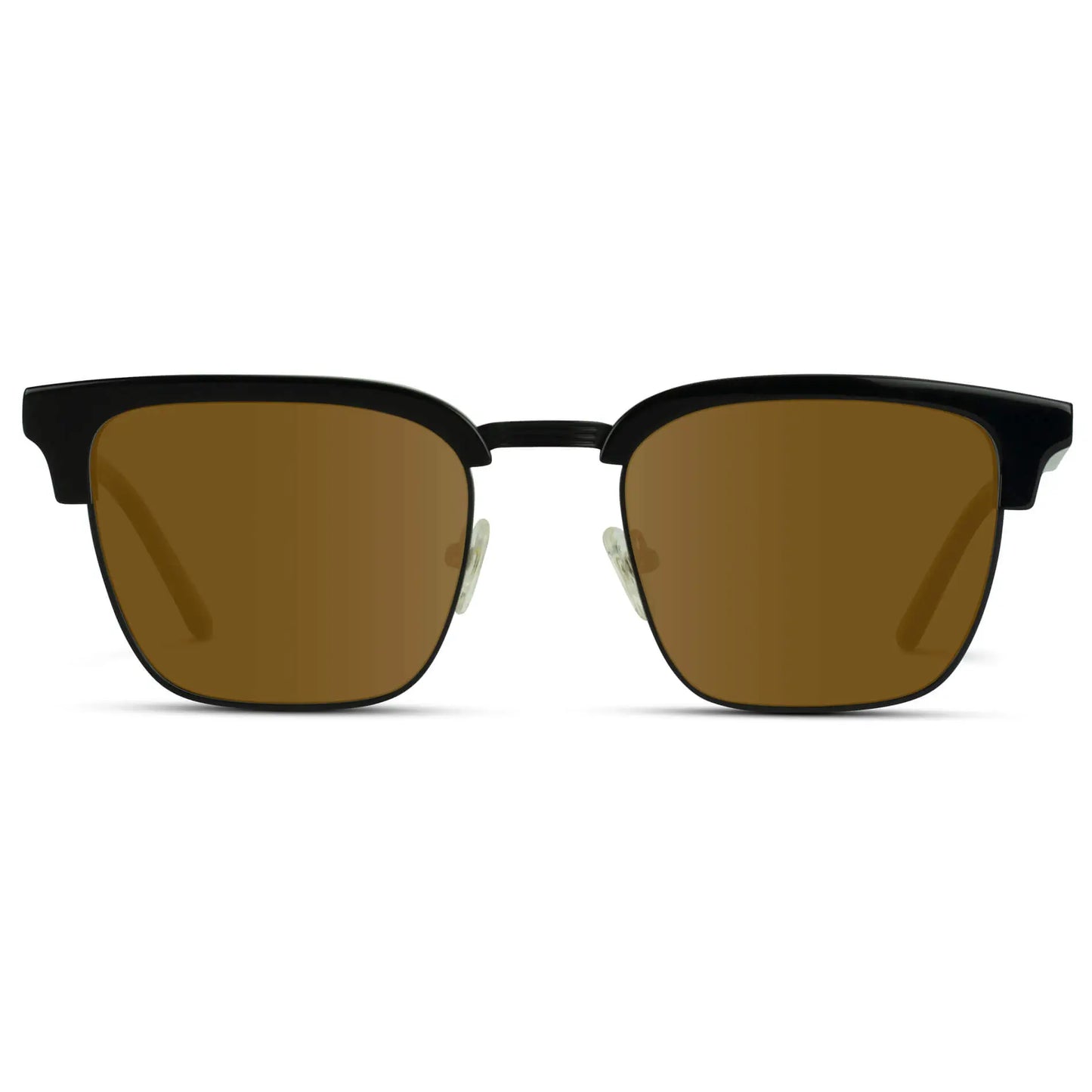 Black / Amber || Men's Black Horn Rimmed Prescription Sunglasses with Black Frame and Brown Lenses