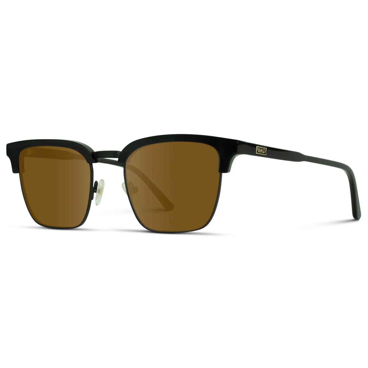 Black / Amber || Men's Black Horn Rimmed Prescription Sunglasses with Black Frame and Brown Lenses