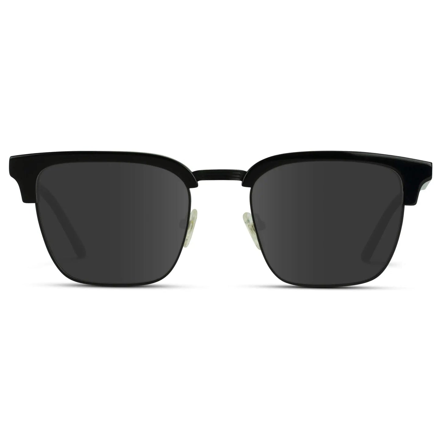 Black / Grey || Men's Black Horn Rimmed Prescription Sunglasses with Black Frame and Grey Lenses