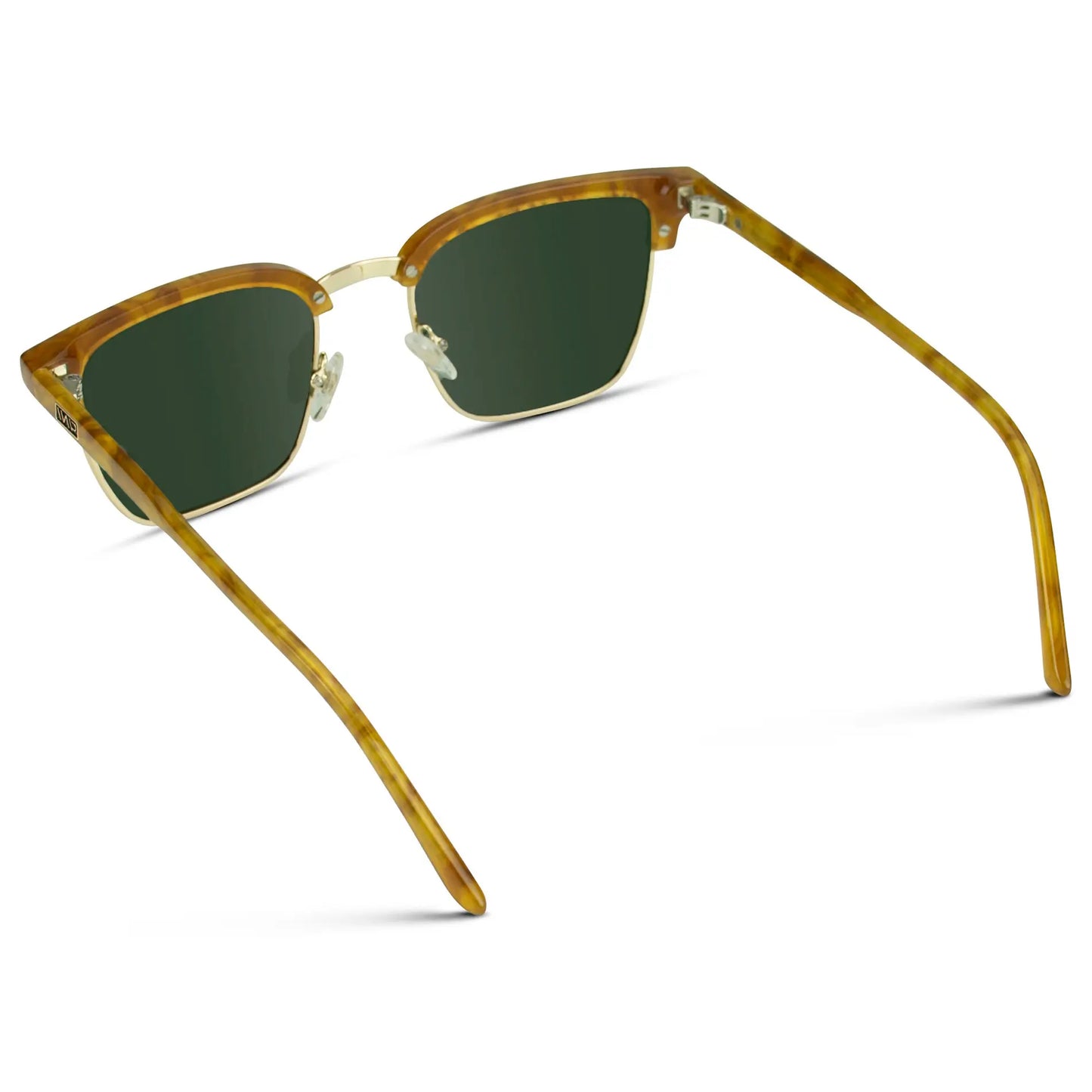 Savana Tortoise / Smoke Green Lens || Light Tortoise Horn Rimmed Polarized Sunglasses with Green Lenses