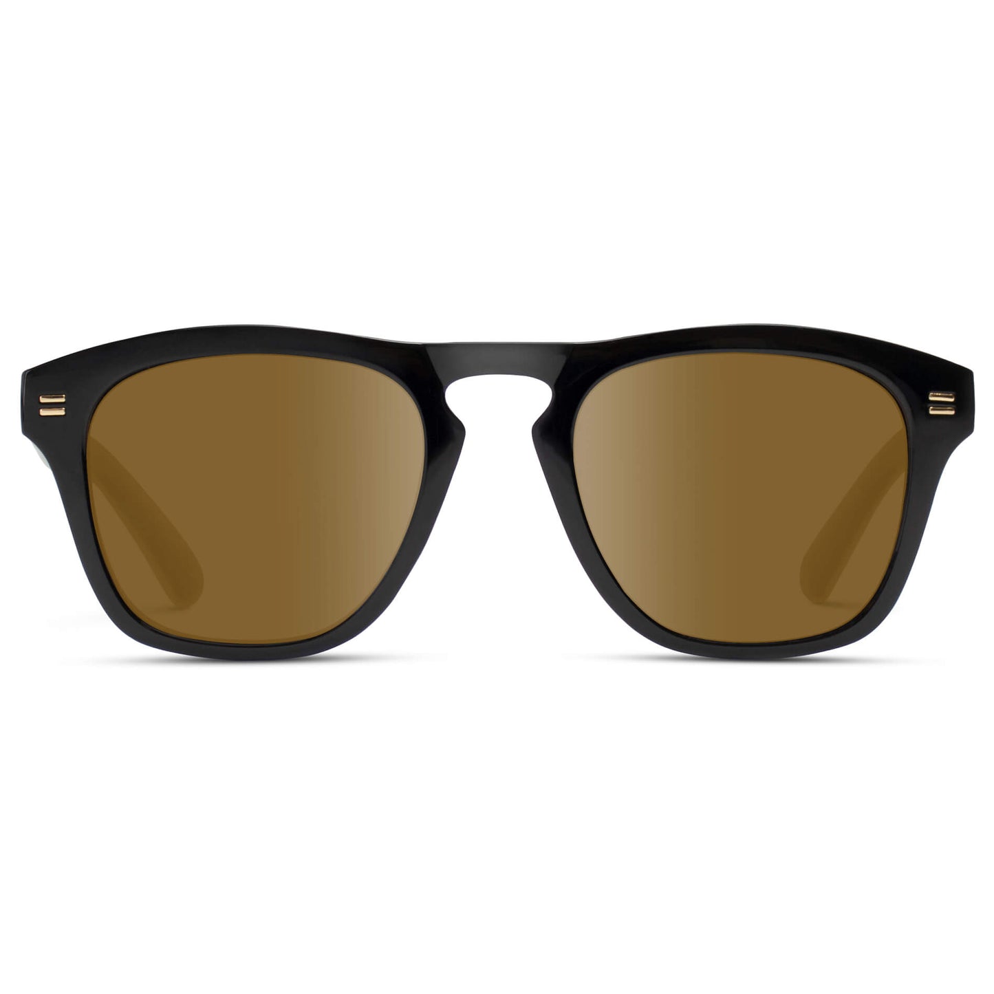 Black / Amber Lens || Black Square Frame Sunglasses with Amber Prescription Lenses