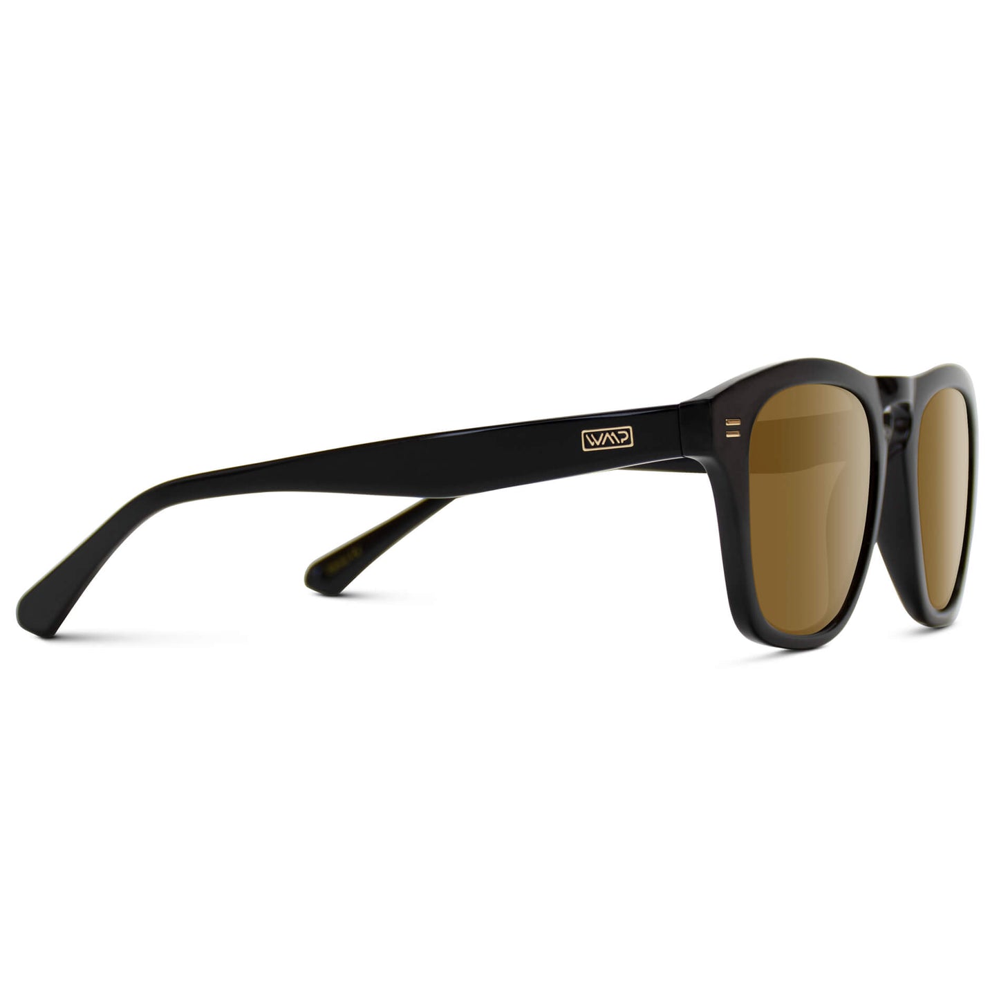 Black / Amber Lens || Black Square Frame Sunglasses with Amber Prescription Lenses