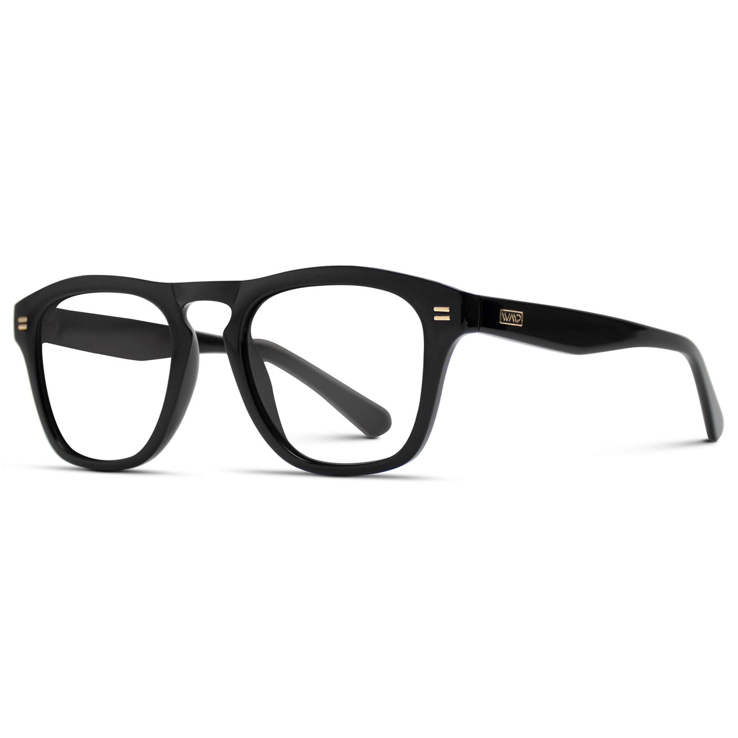 Black || Black Square Frame Glasses with Clear Prescription Lenses