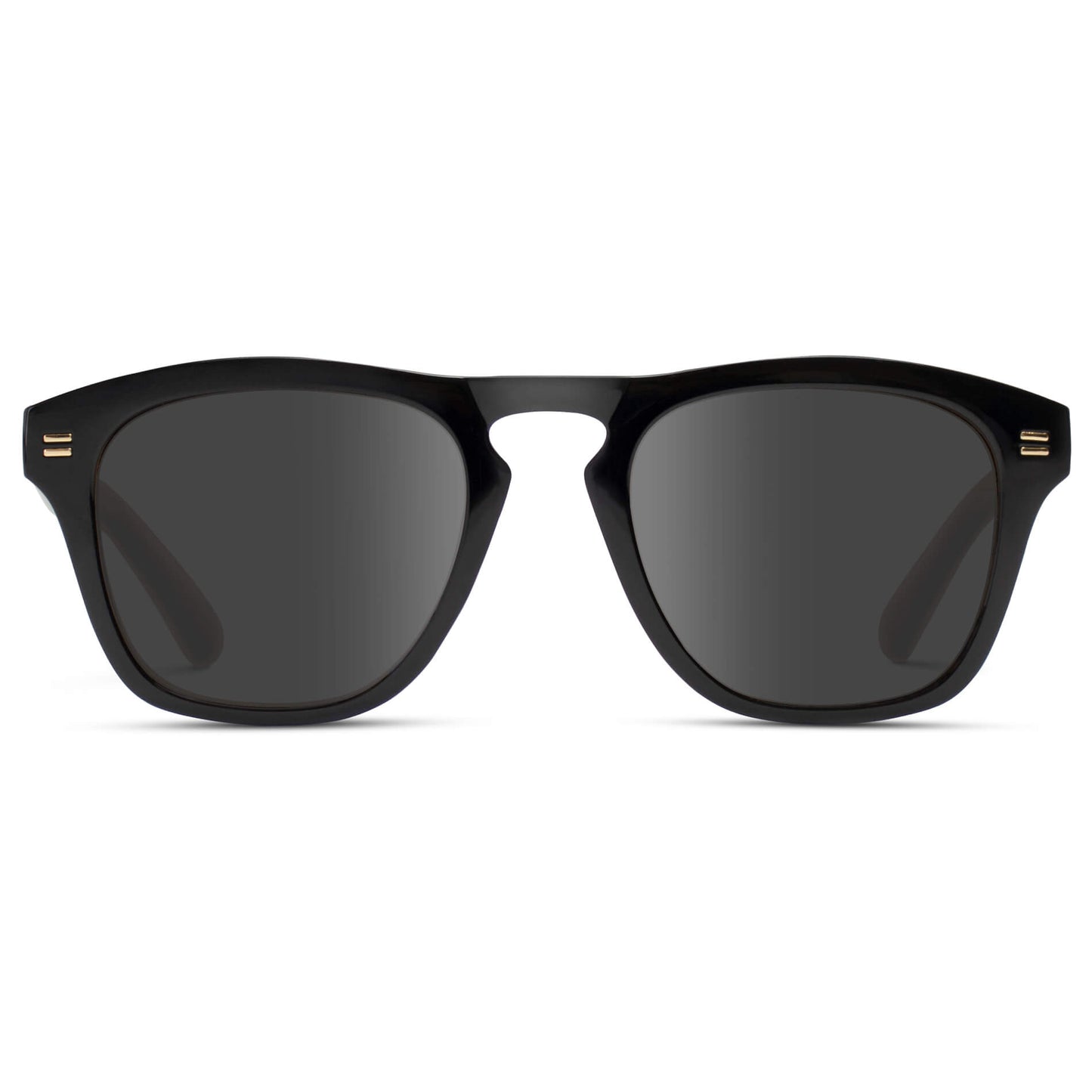 Black / Grey Lens || Black Square Frame Sunglasses with Grey Prescription Lenses