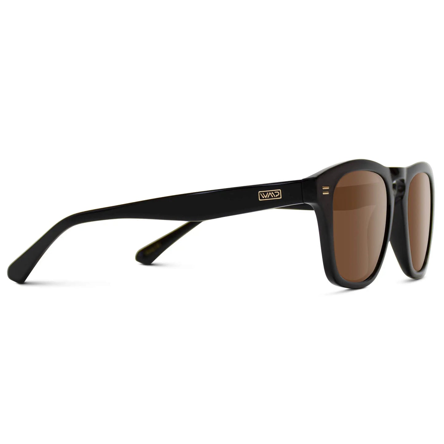 Black / Brown Lens || Acetate Sunglasses in Glossy Black Frame with Brown Polarized Lenses