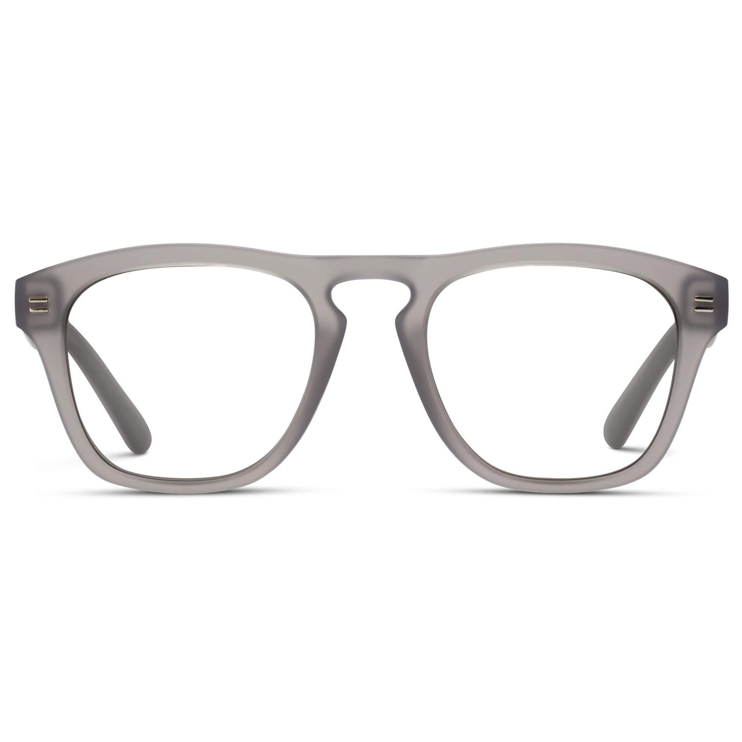 Moonrock Grey || Grey Square Frame Glasses with Clear Prescription Lenses