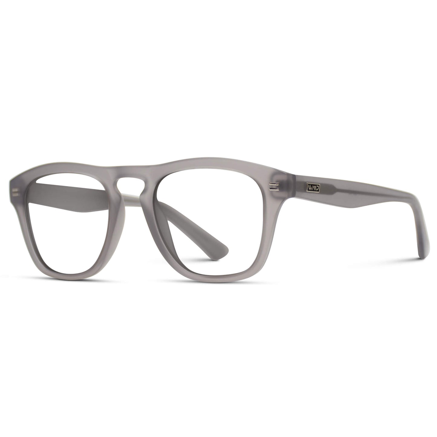 Moonrock Grey || Grey Square Frame Glasses with Clear Prescription Lenses