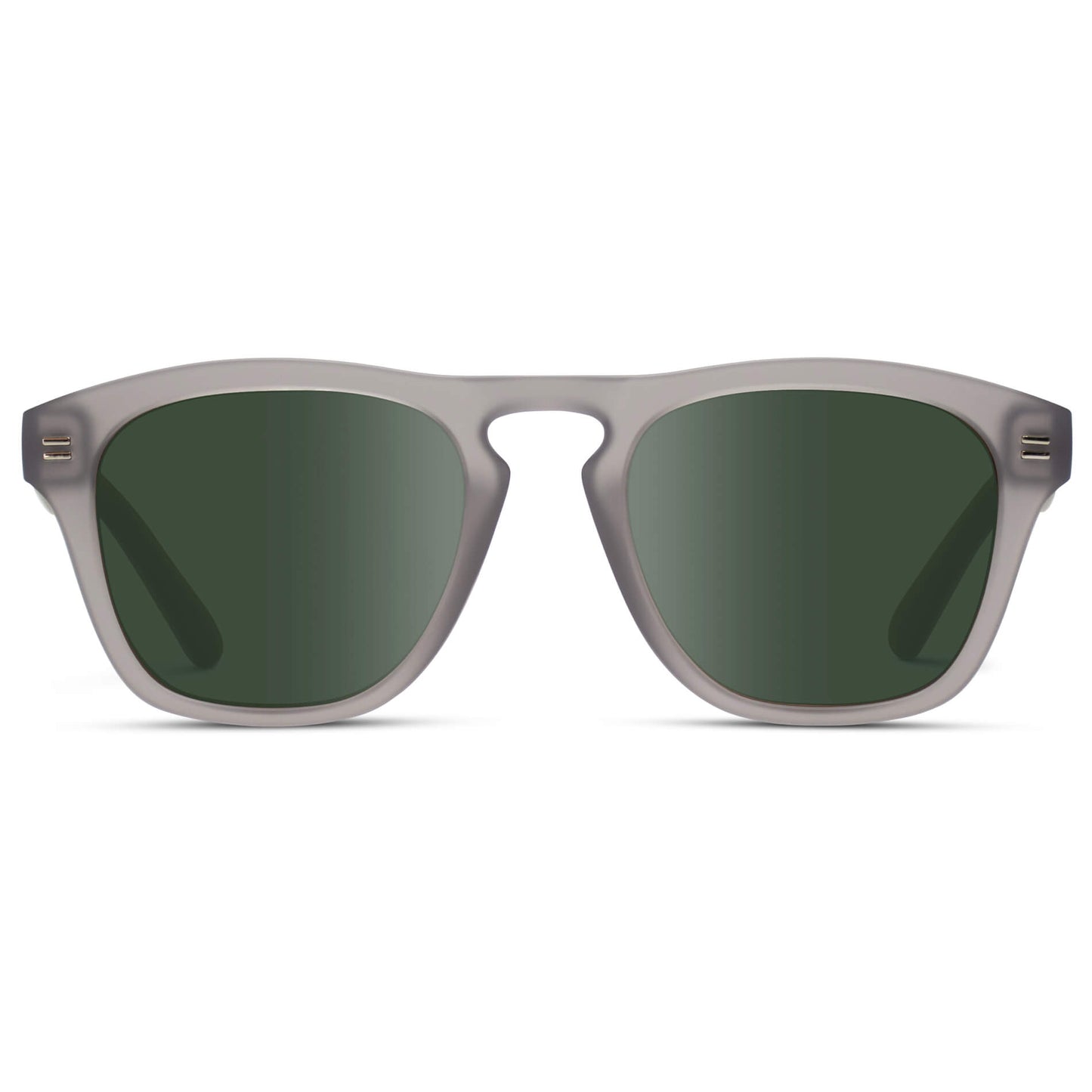 Moonrock Grey / G15 Lens || Grey Square Frame Sunglasses with Green Prescription Lenses