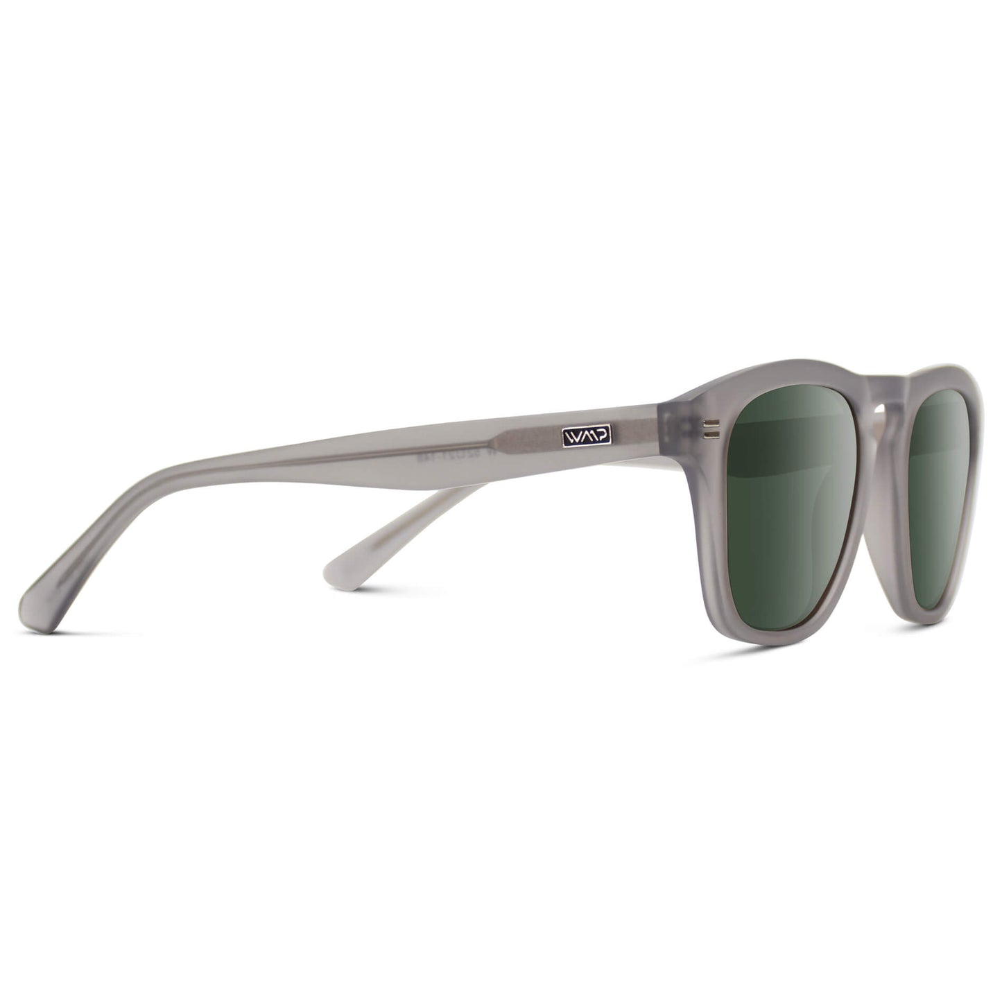 Moonrock Grey / G15 Lens || Grey Square Frame Sunglasses with Green Prescription Lenses