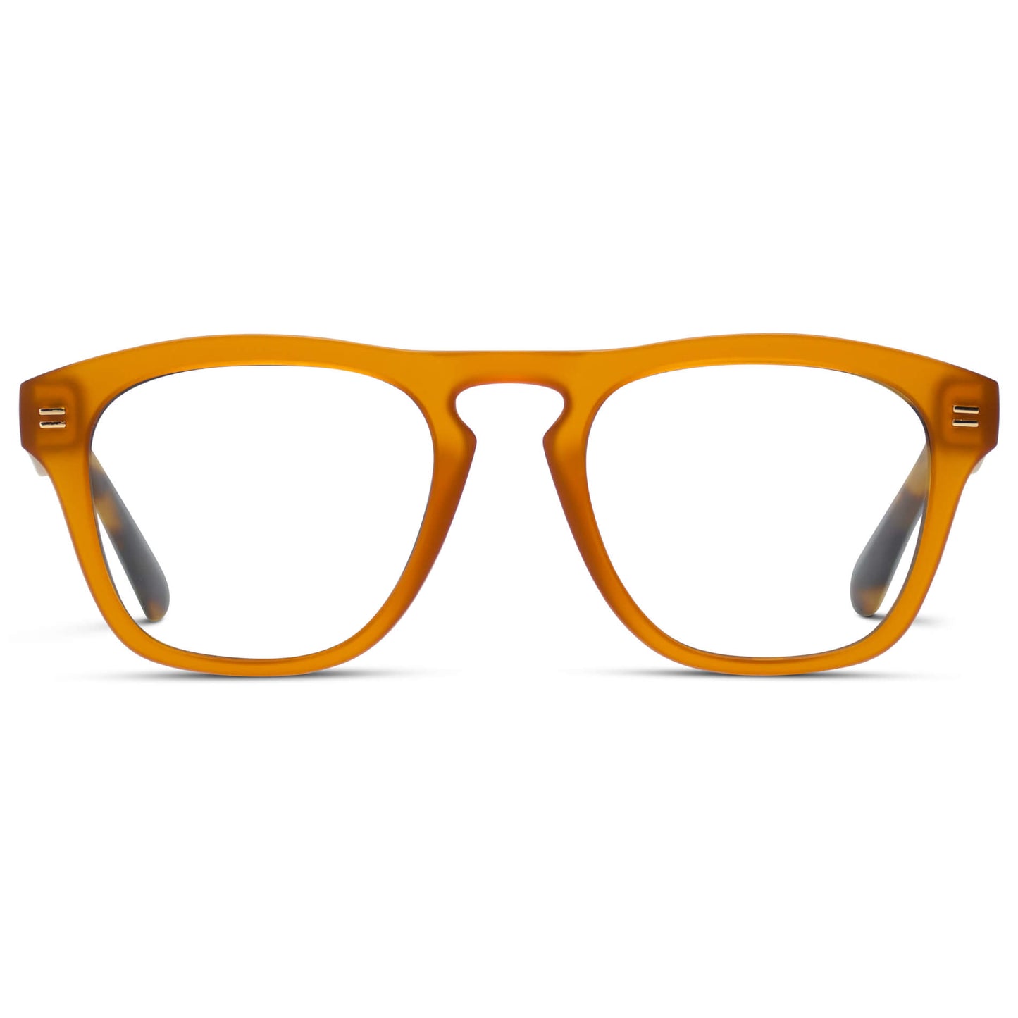 Sunset Orange || Orange Square Frame Glasses with Clear Prescription Lenses