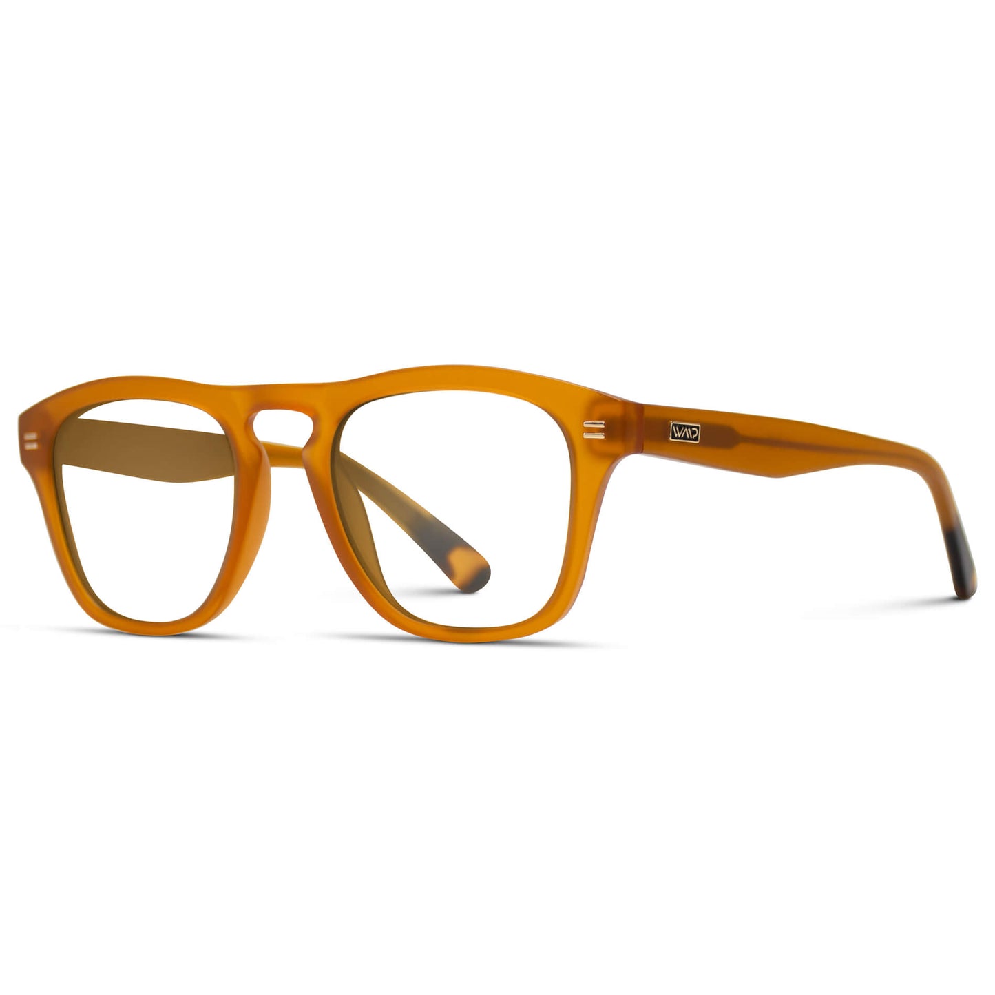 Sunset Orange || Orange Square Frame Glasses with Clear Prescription Lenses