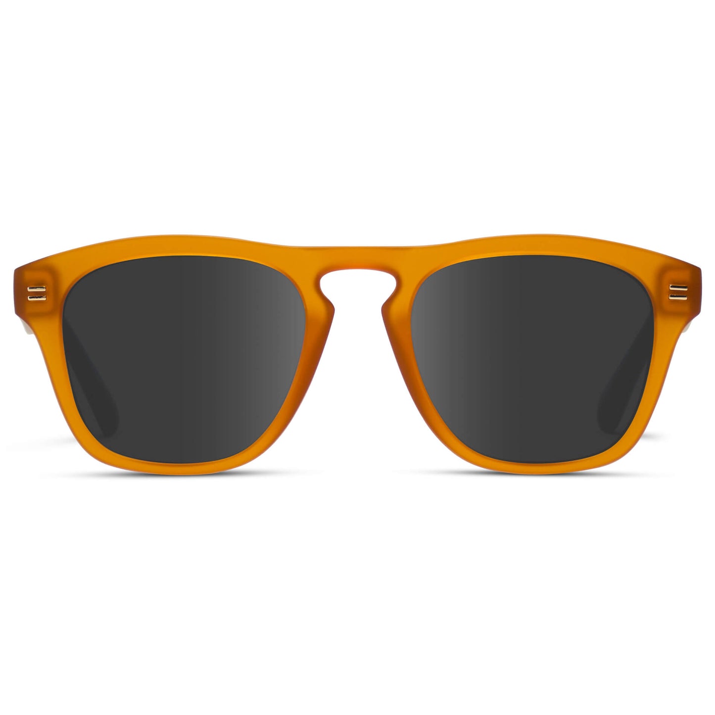 Sunset Orange / Grey Lens || Orange Square Frame Sunglasses with Grey Prescription Lenses