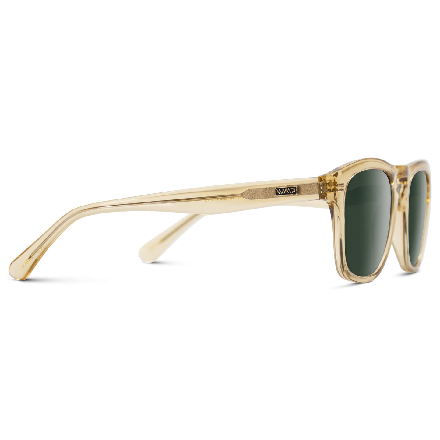 Champagne Crystal / G15 Lens || Yellow Square Frame Sunglasses with Green Prescription Lenses