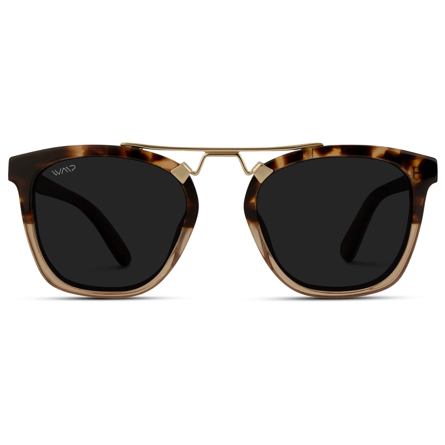 Crystal Brown Tortoise / Black Lens || Trendy Brown Tortoise Frame with Polarized Black Lenses