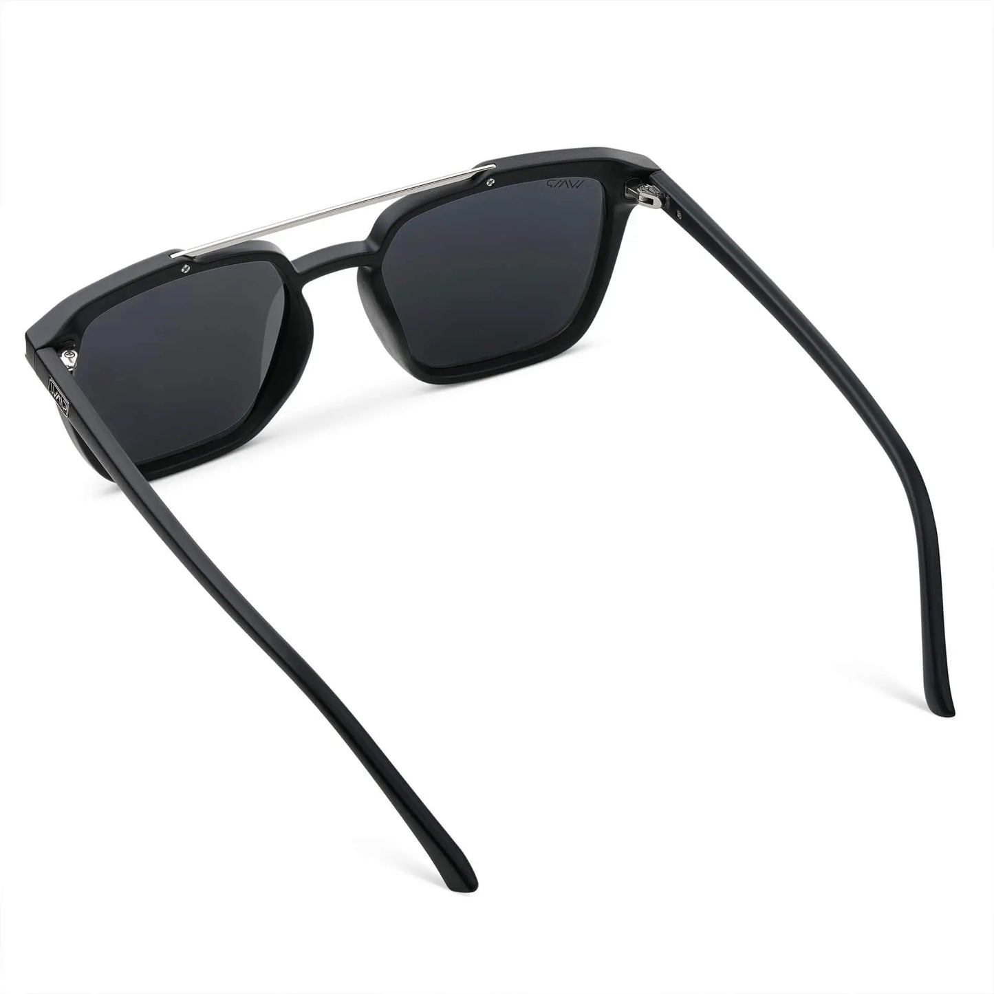 Matte Black / Black Lens || Men's Black Square Sunglasses with Black Polarized Lenses