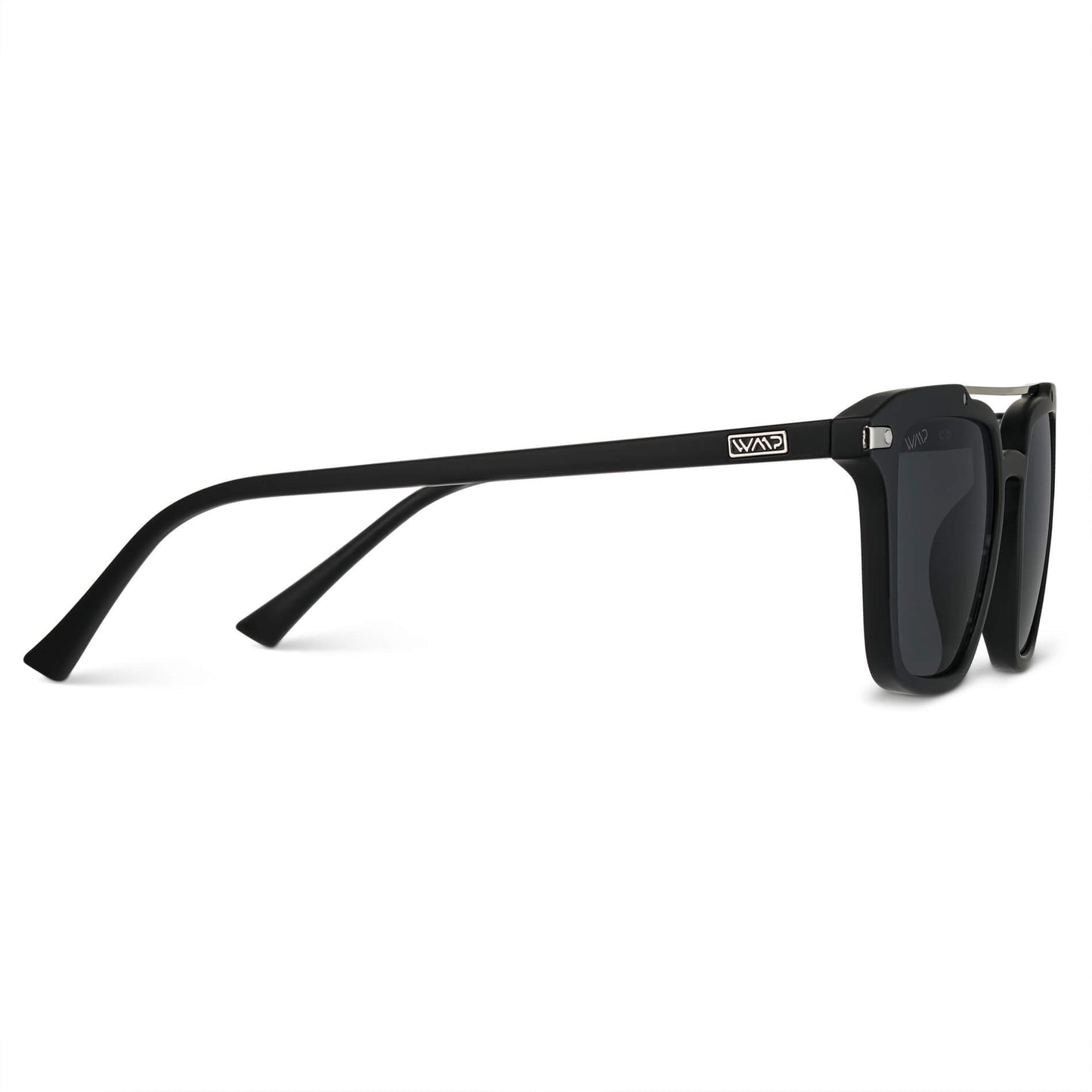 Matte Black / Black Lens || Black Square Sunglasses with Black Lenses