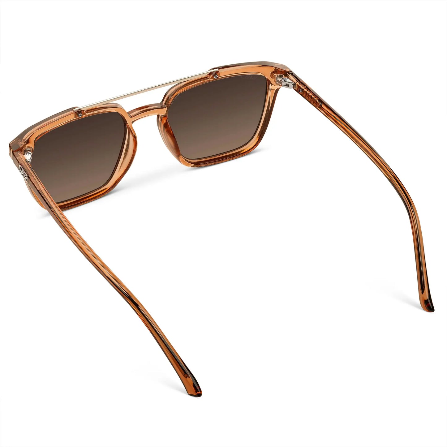 Crystal Brown / Brown Gradient Lens || Men's Brown Square Sunglasses with Brown Polarized Lenses