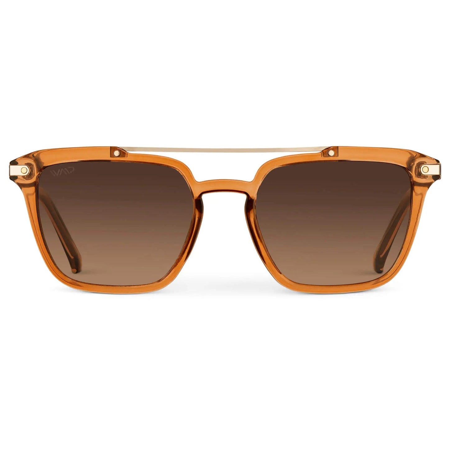 Crystal Brown / Brown Gradient Lens || Men's Brown Square Sunglasses with Brown Polarized Lenses