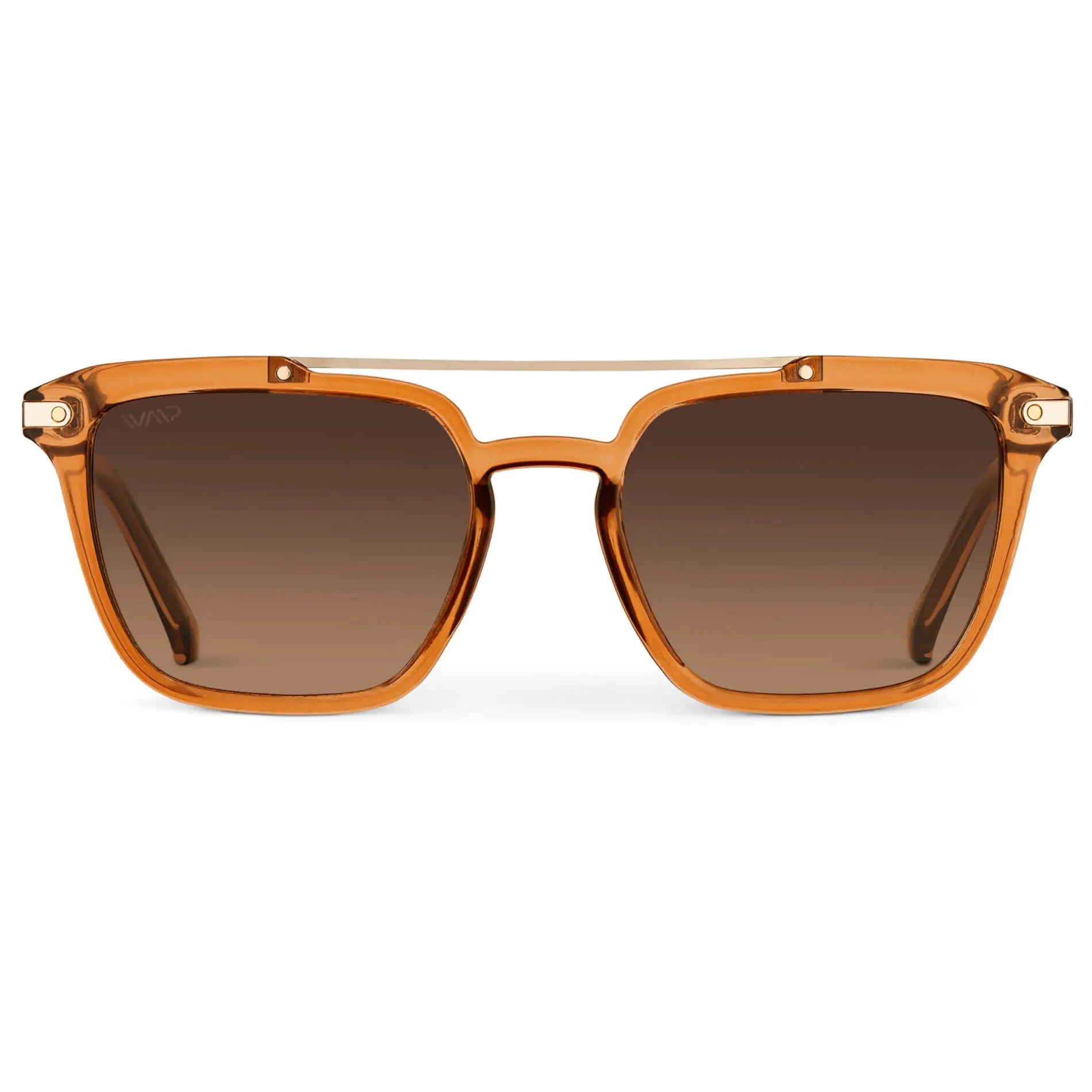 Crystal Brown / Brown Gradient Lens || Men's Brown Square Sunglasses with Brown Polarized Lenses