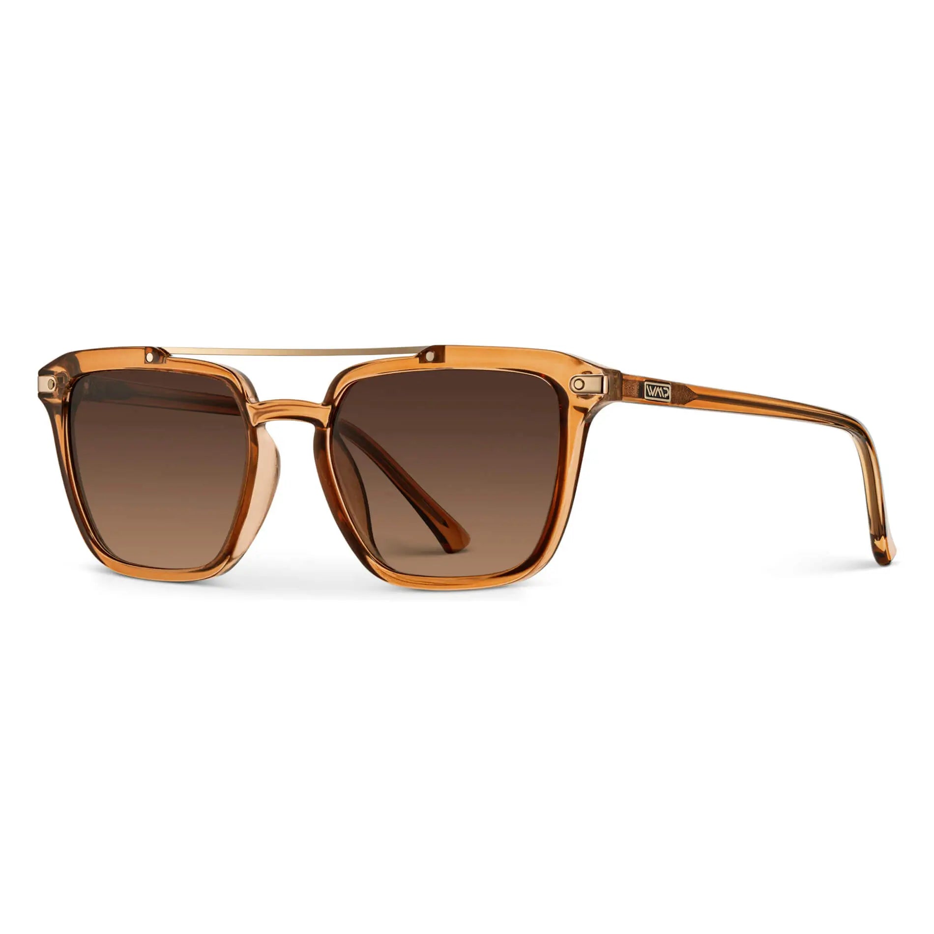 Crystal Brown / Brown Gradient Lens || Men's Brown Square Sunglasses with Brown Polarized Lenses