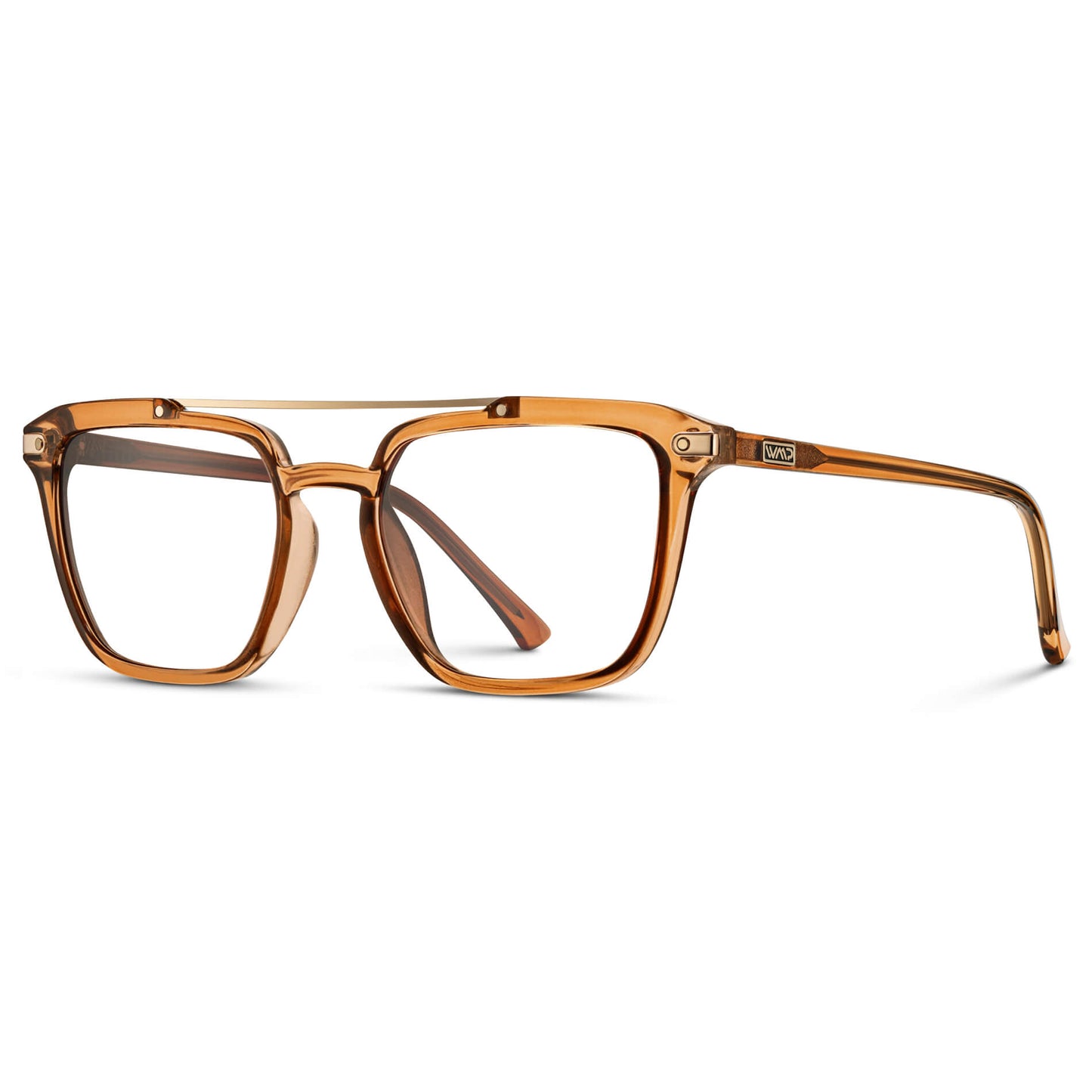 Crystal Brown || Brown Square Eyeglasses with Clear Lenses