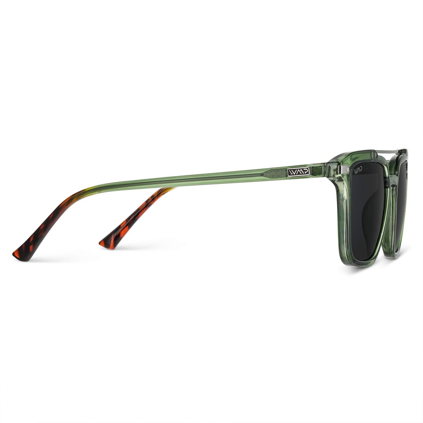 Emerald Green / Black Lens || Green Square Sunglasses with Grey Lenses
