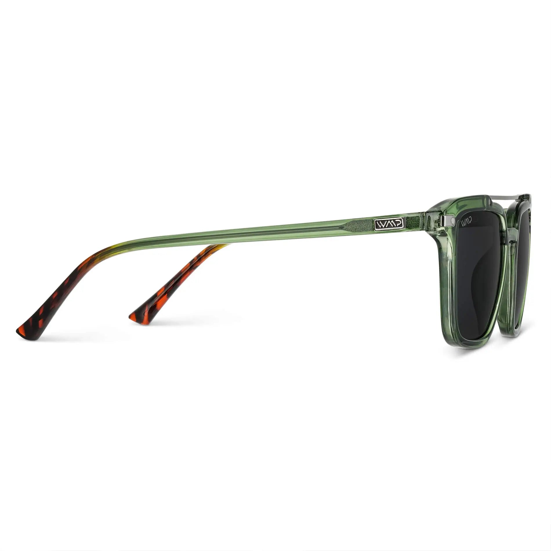 Emerald Green / Black Lens || Men's Green Square Sunglasses with Black Polarized Lenses