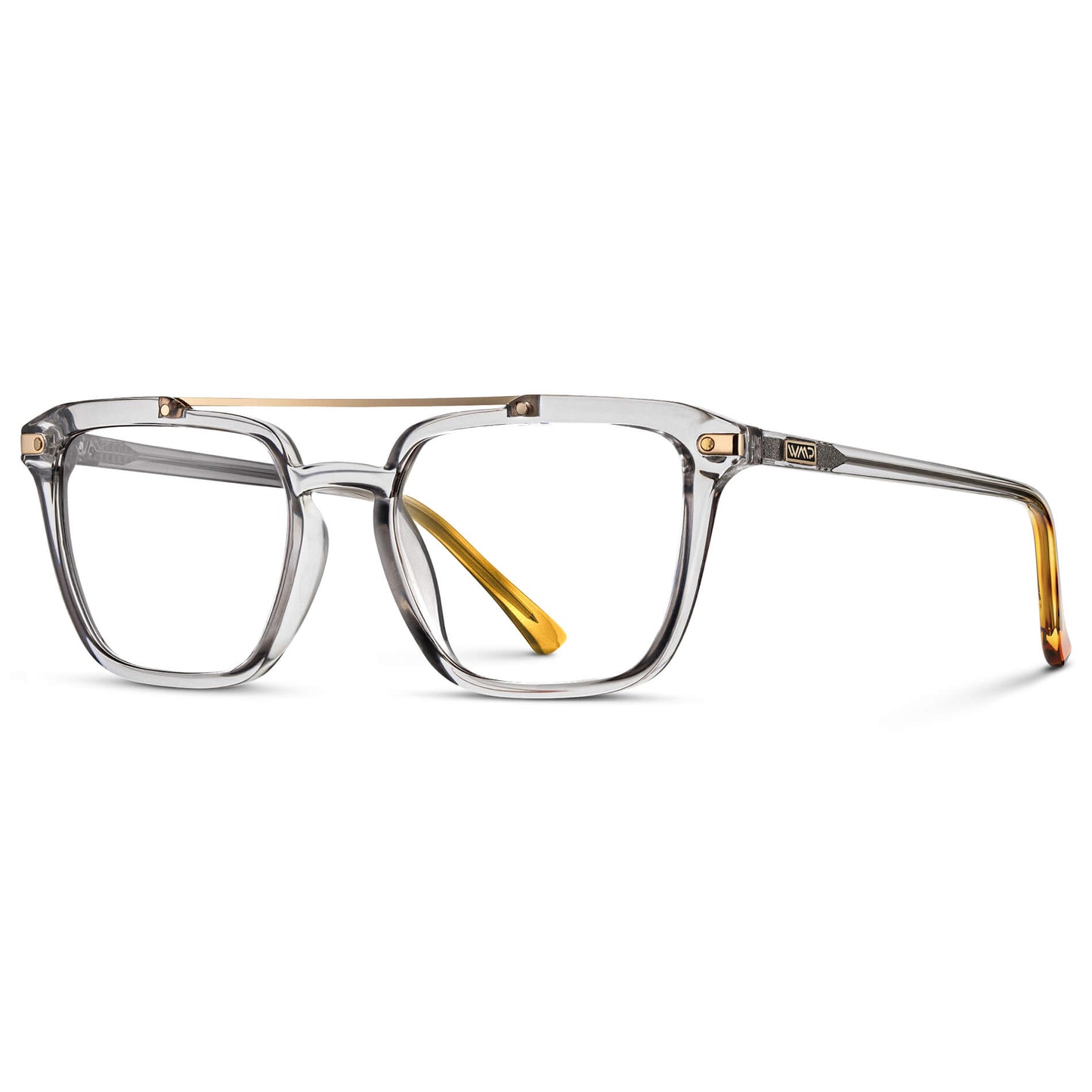 Crystal Ice Grey || Grey Square Eyeglasses with Clear Lenses